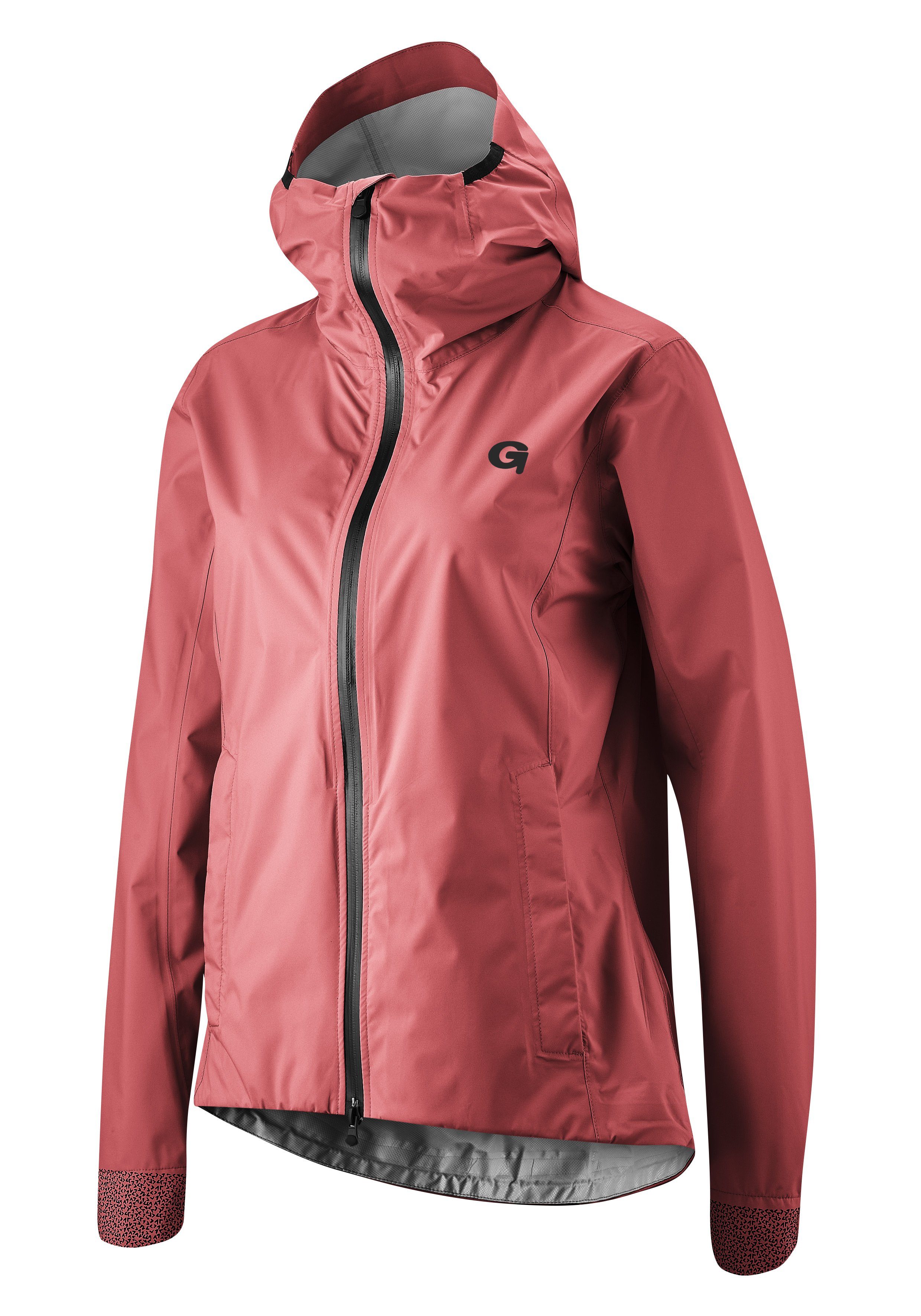 Gonso Fahrradjacke Sura Plus mit wasserdicht, Radjacke mauve Kapuze Damen und Regenjacke wind