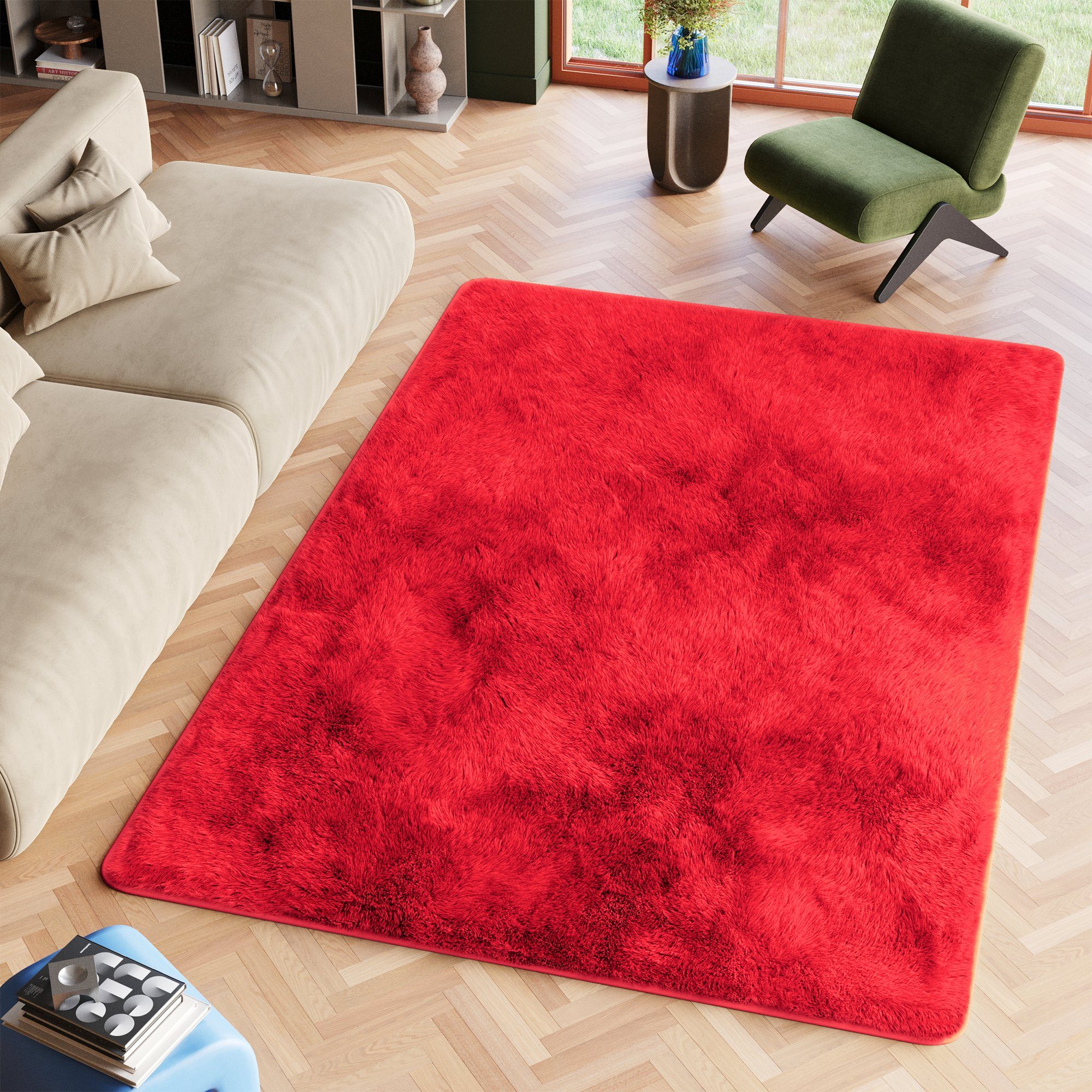 Tapiso Hochflor-Teppich SILK, rechteckig, Höhe: 35 mm, Wohnzimmer, Schlafzi günstig online kaufen