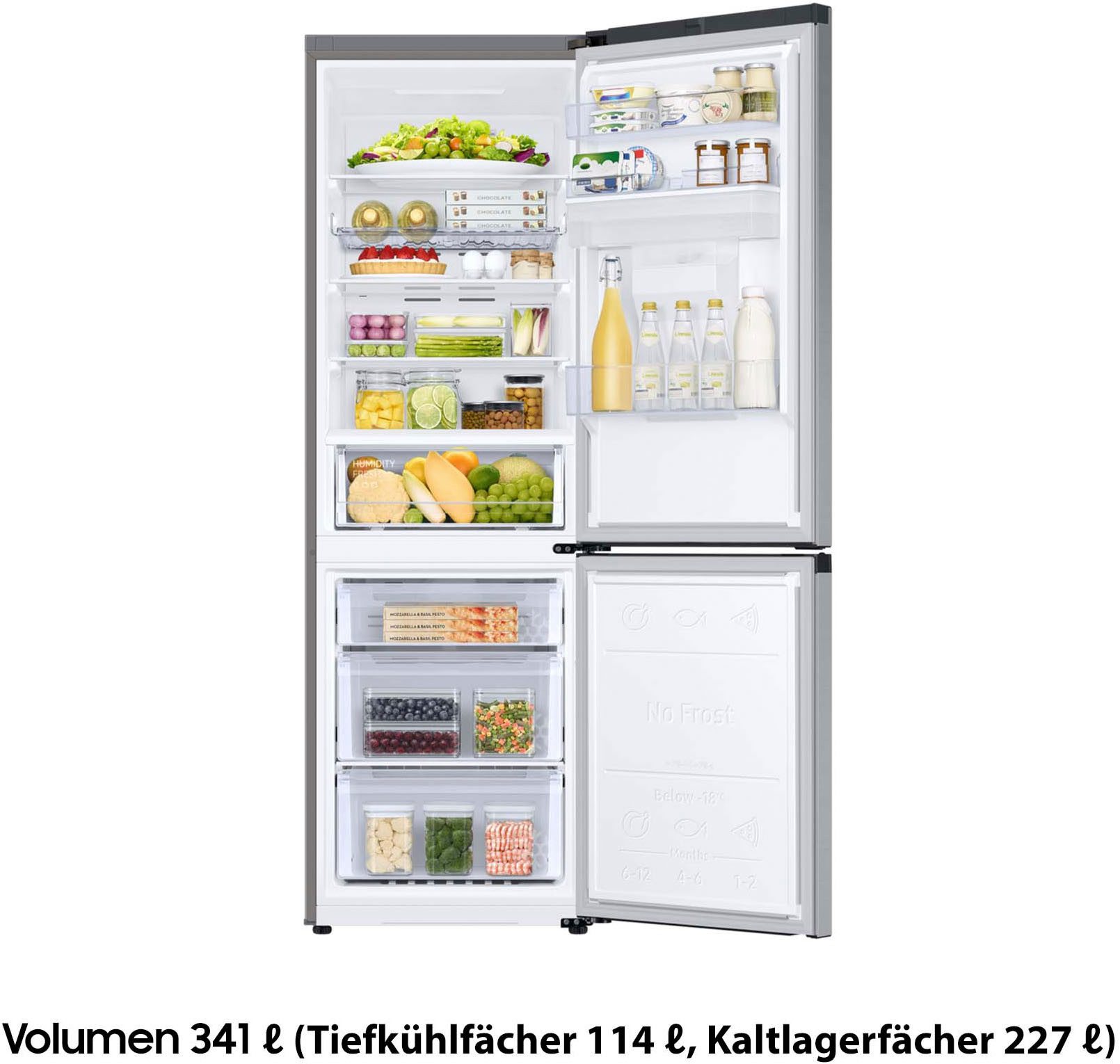 Samsung Kühl-/Gefrierkombination 7300 Serie RL34C652CSA, 185,3 cm hoch, 59,5 cm breit, No Frost sowie Wifi & AI Energy Mode (SmartThings)