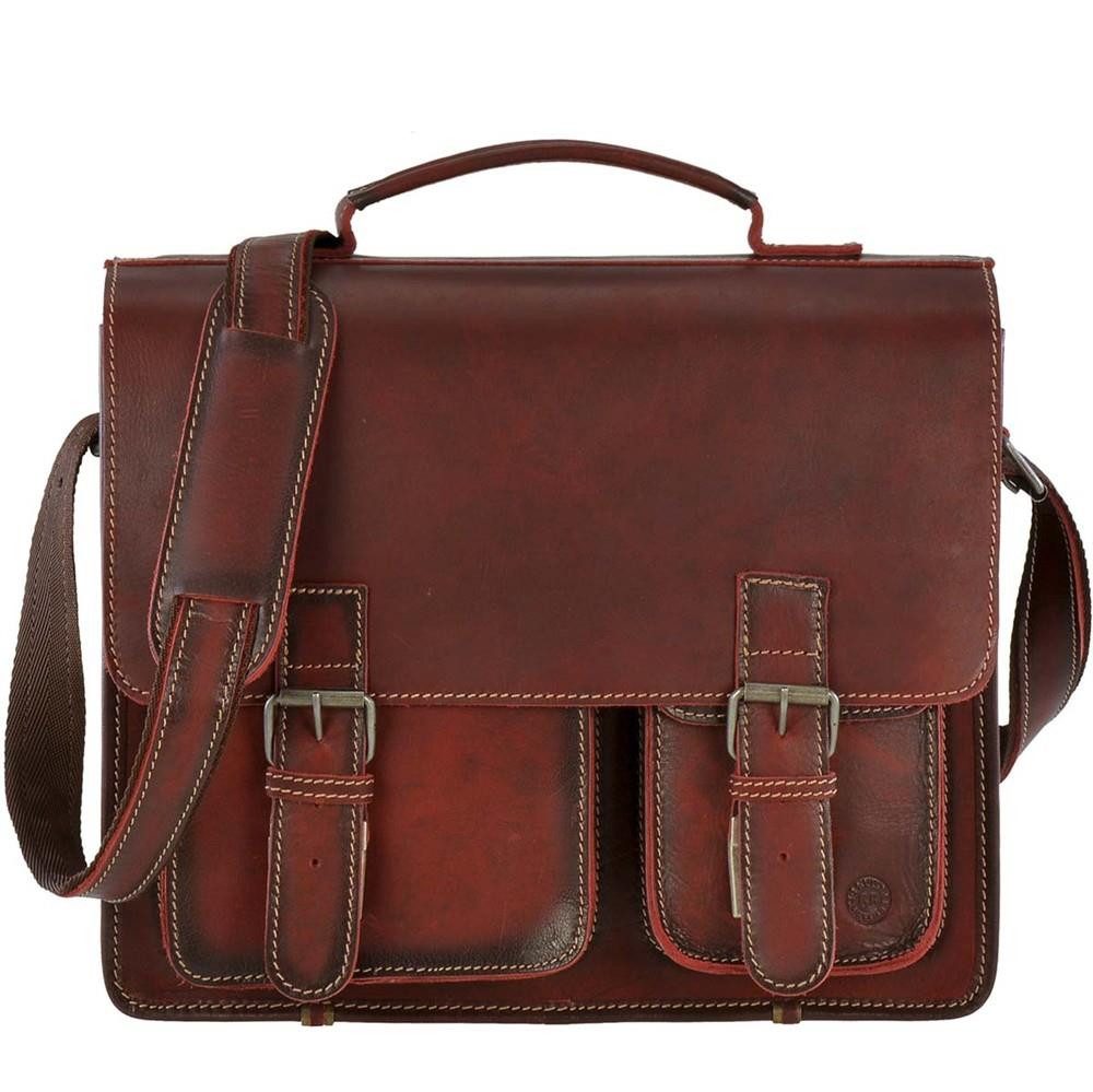 Greenburry Aktentasche Buffalo, Businesstasche, Schultasche, für Herren und Damen, rustikal