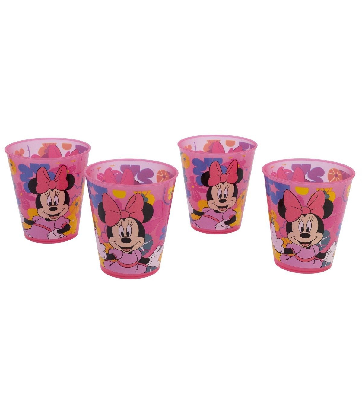 Disney Minnie Mouse Becher Kinder Becher Set 4 teilig 285 ml aus Polypropylen, 4-tlg.