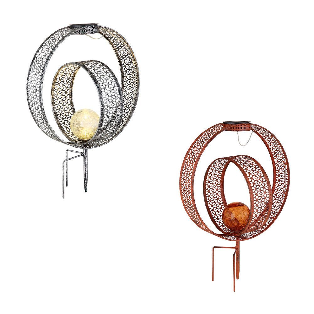 GLOBO LIGHTING LED Solarleuchte, LED-Leuchtmittel fest verbaut, Warmweiß, Solarlampe orientalische Kugel Dekoleuchte