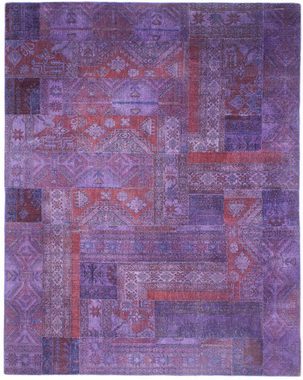 Teppich Patchwork - 299 x 239 cm - lila, morgenland, rechteckig, Höhe: 7 mm, Wohnzimmer, Handgeknüpft, Einzelstück mit Zertifikat