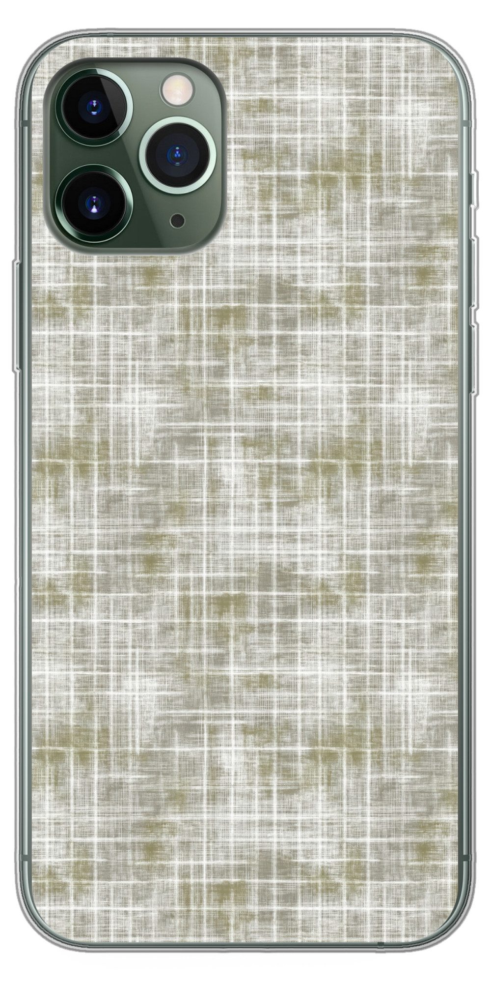 MuchoWow Handyhülle für Apple iPhone 11 Pro Leinen - Muster - Grün, Smartphone-Bumper, Print, Handy Schutzhülle Dünn