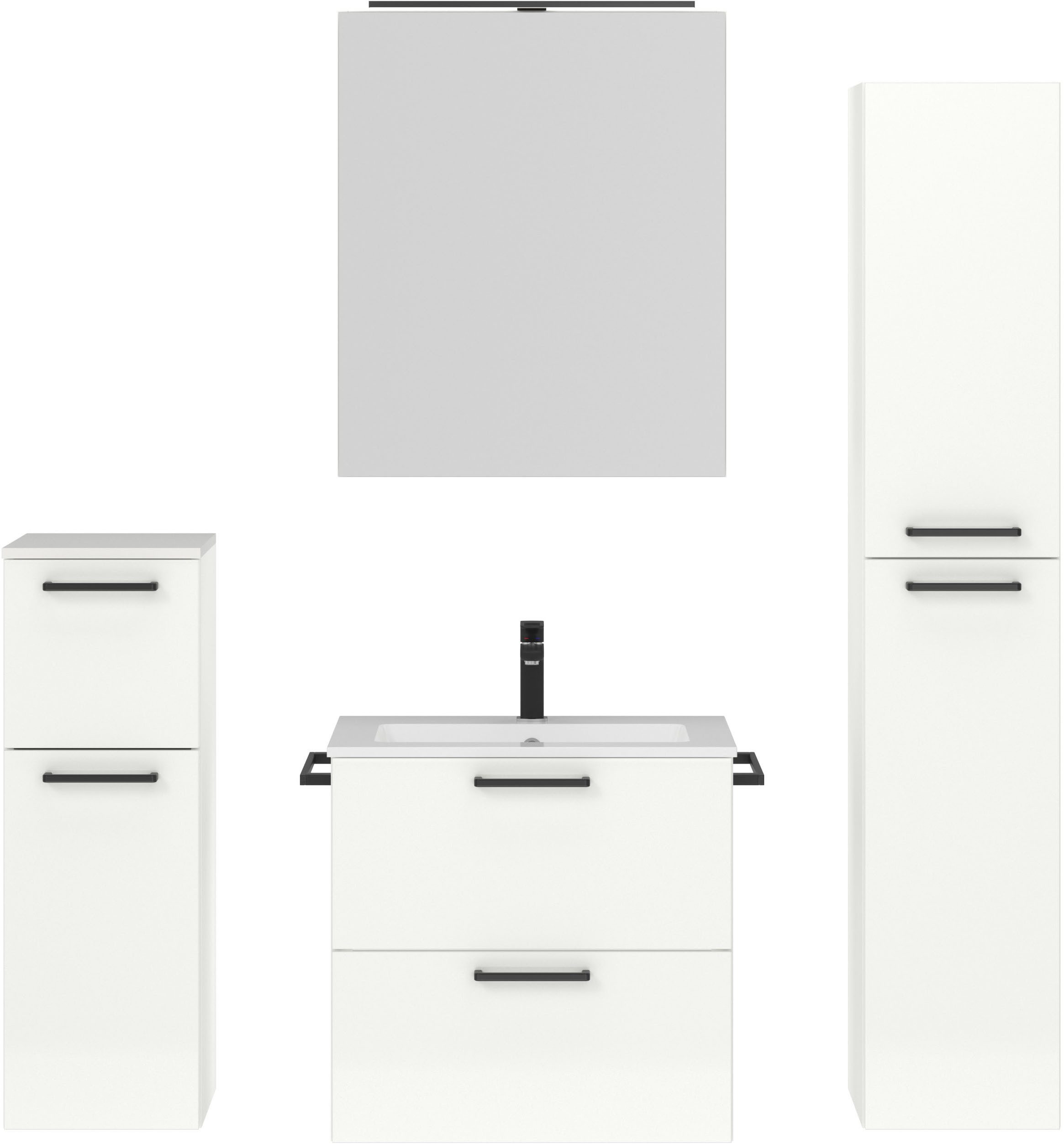 nobilia® Badmöbel-Set Tolvina, (4-St., vormontiert, mit günstig online kaufen
