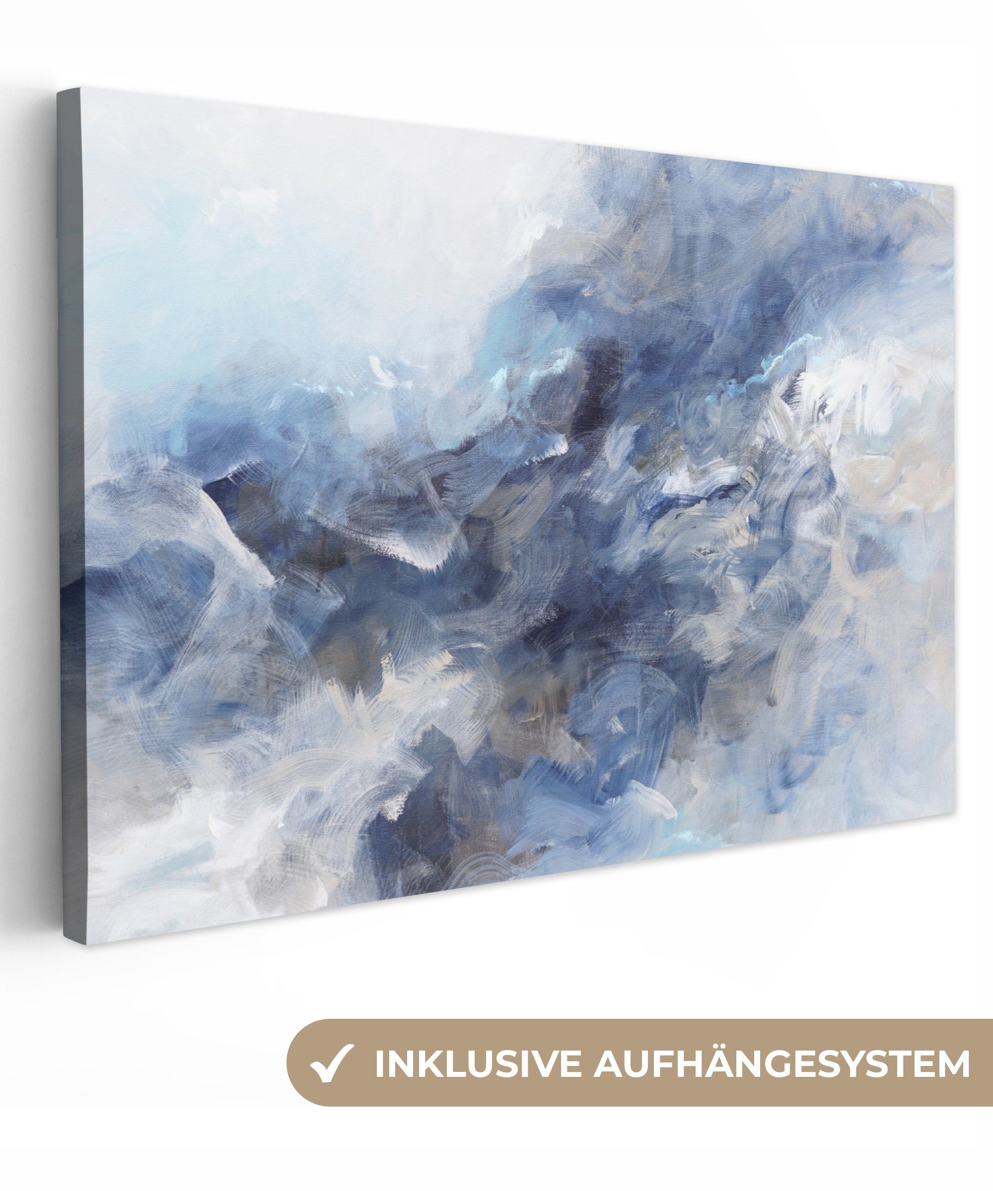 OneMillionCanvasses® Leinwandbild Farbe - Malerei - Abstrakt - Blau, Fotodr günstig online kaufen