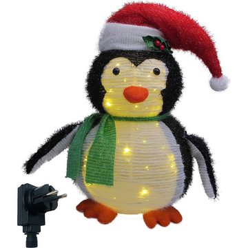 Raburg LED Dekofigur Deko-Pinguin mit LEDs - Glitzer Pop-Up XL, Weihnachtsfigur, für Weihnachten mit 60 warmweißen LEDs, 65 cm hoch