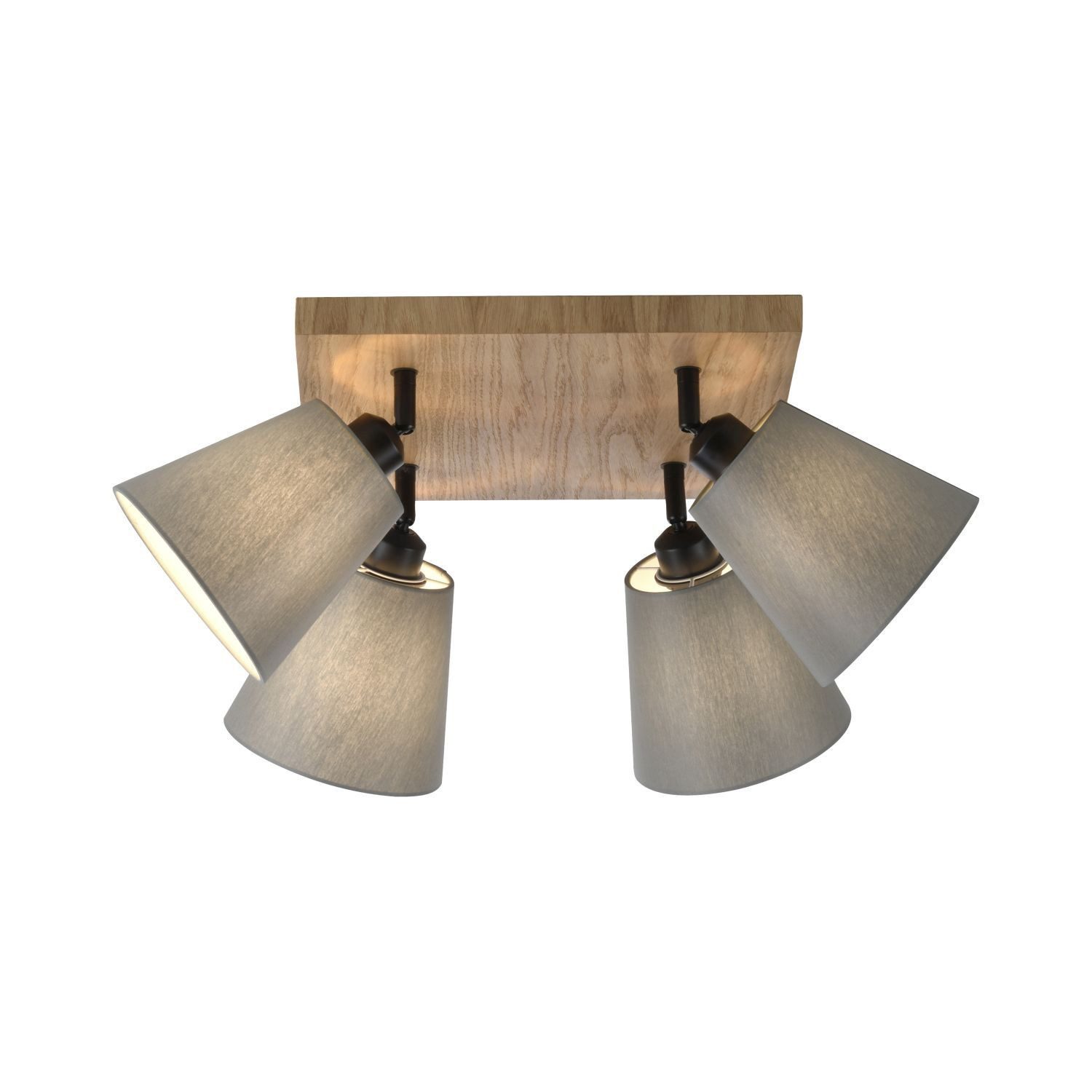 Licht-Erlebnisse Deckenstrahler SORMIN, ohne Leuchtmittel, Stoff verstellbar 59 cm breit Natur Taupe Schwarz E27 4-flammig