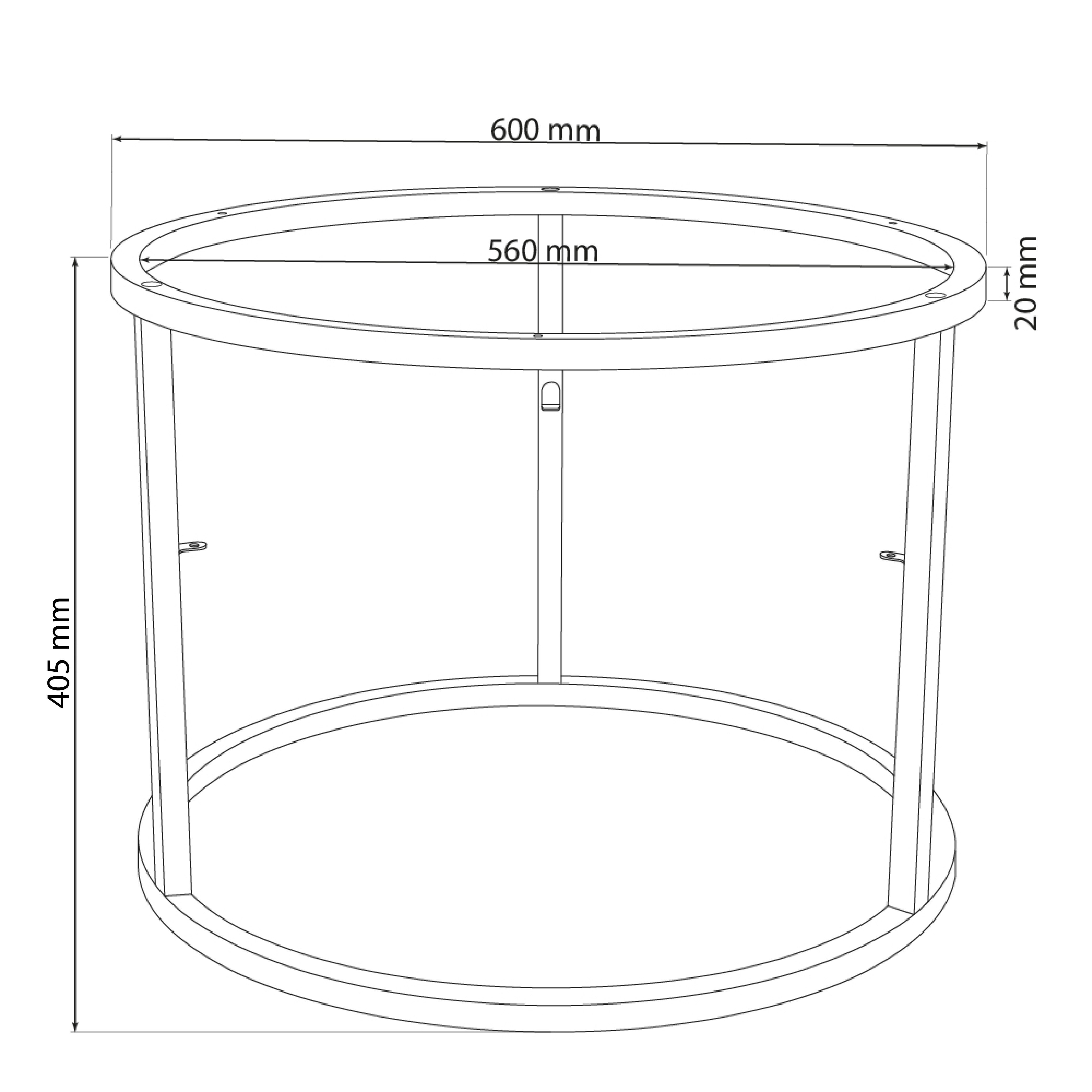 Prima-Online Tischgestell Rund Tischgestell Ø70/60cm Schwarz/Weiß Metall Rahmen ohne Tischplatte