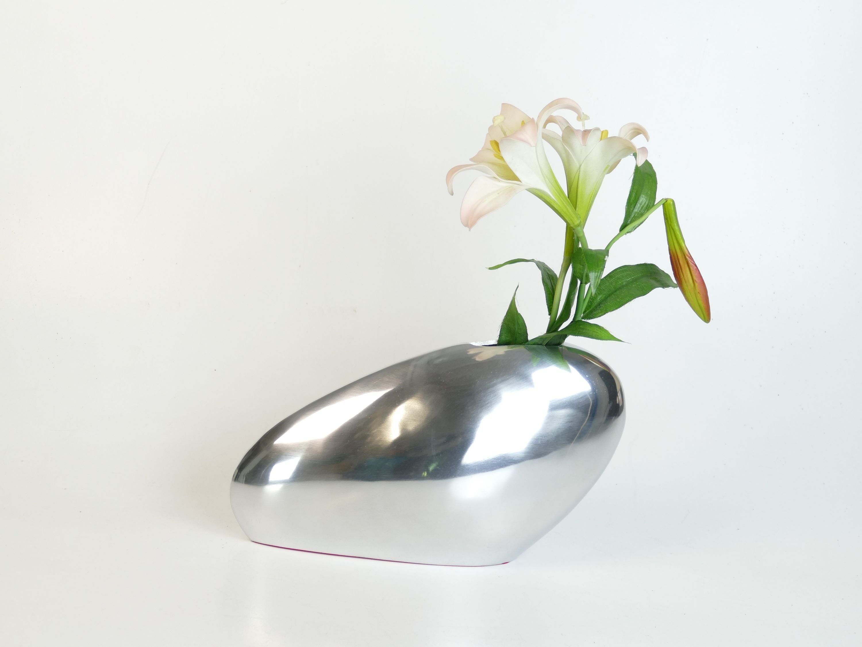 (1 Deko Dekovase Tischvase Blumenvase Rock cm B34 Silber x St), Tischvase Vase Aluminium Dekoration Artra x ARTRA T11 H21