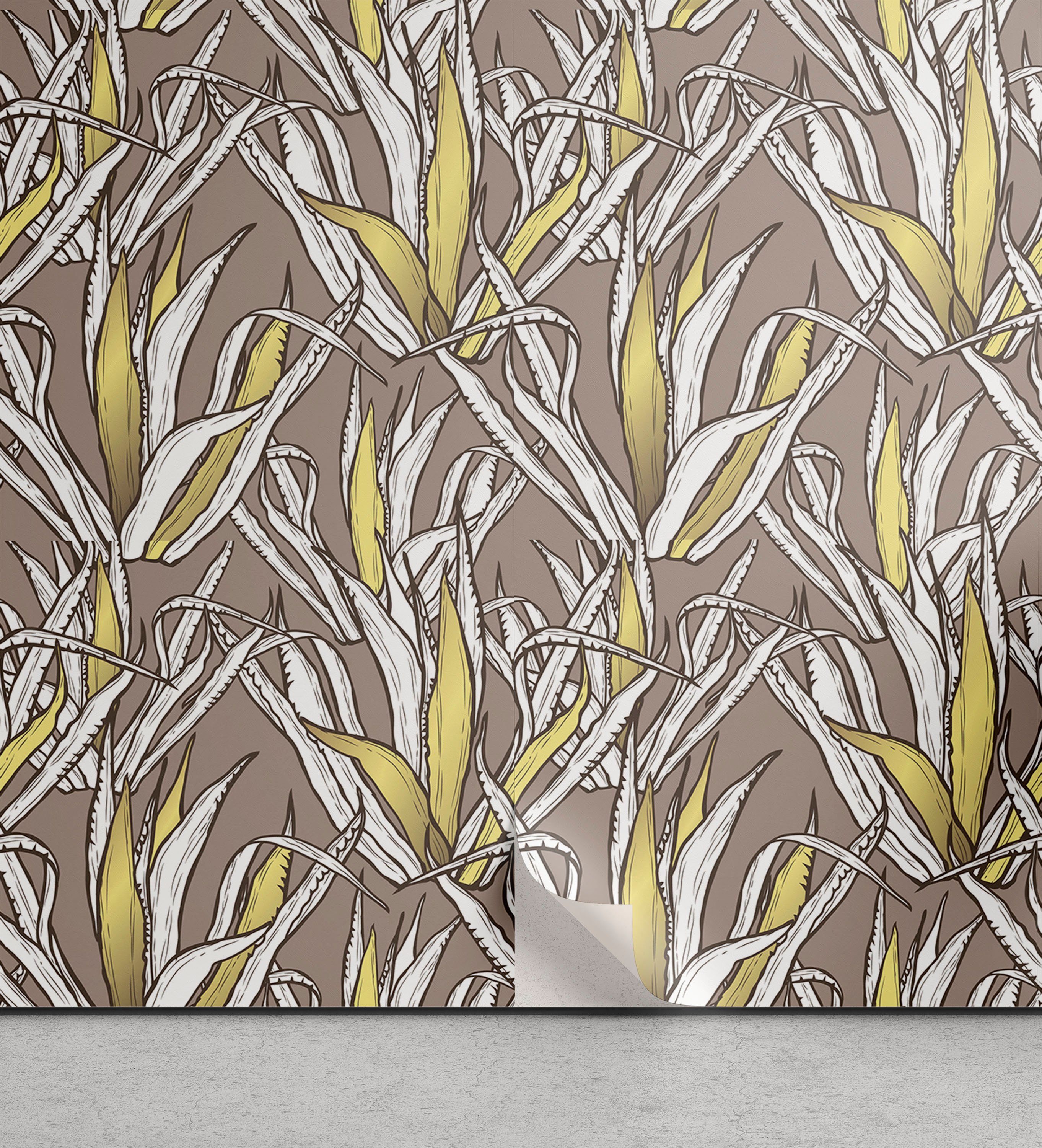 Küchenakzent, Boho selbstklebendes Abakuhaus Blätter-Muster oder Wohnzimmer Vinyltapete Zweige