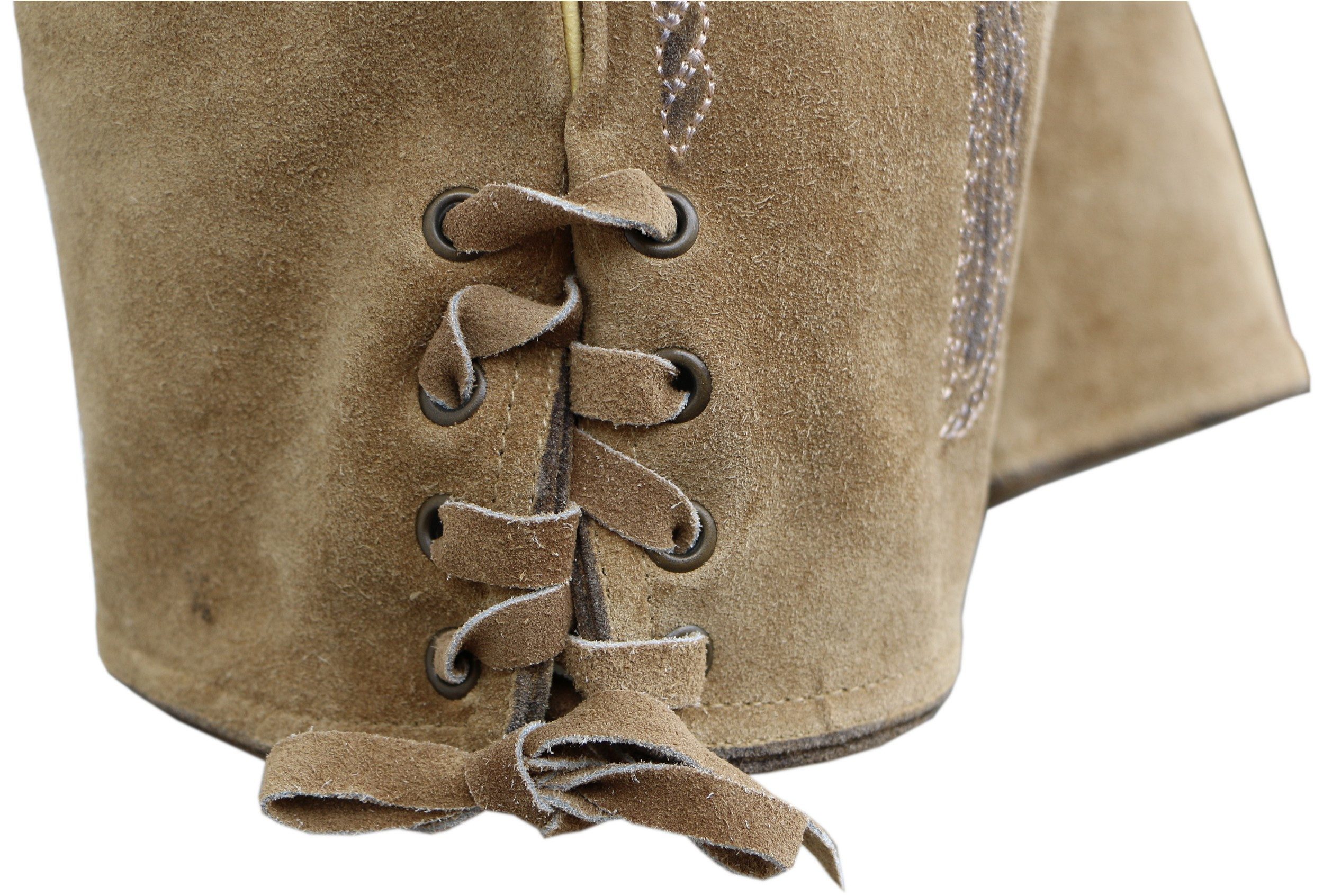 La Chasse® Lederhose Trachten-Lederhose "Wörgl" mit Stickerei und Hosenträger kurz Oefele