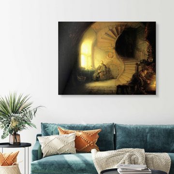 Posterlounge Acrylglasbild Rembrandt van Rijn, Meditierender Philosoph, Malerei