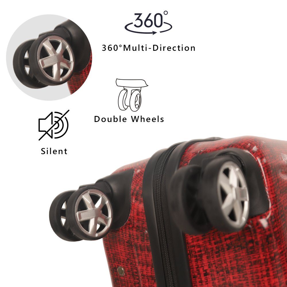 Digitalwaage, integrierter rot Gepäck, TSA-Schloss NEWCOM mit leicht,24 Zoll, Reisetasche