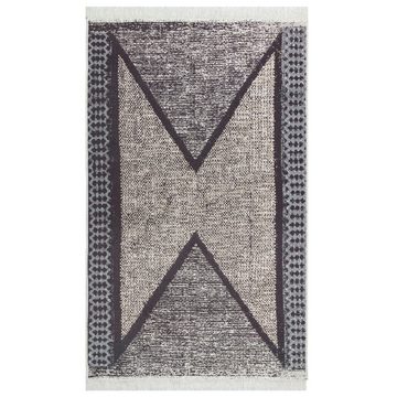 Teppich Schwarz und Grau 160x230 cm Baumwolle, furnicato, Rechteckig