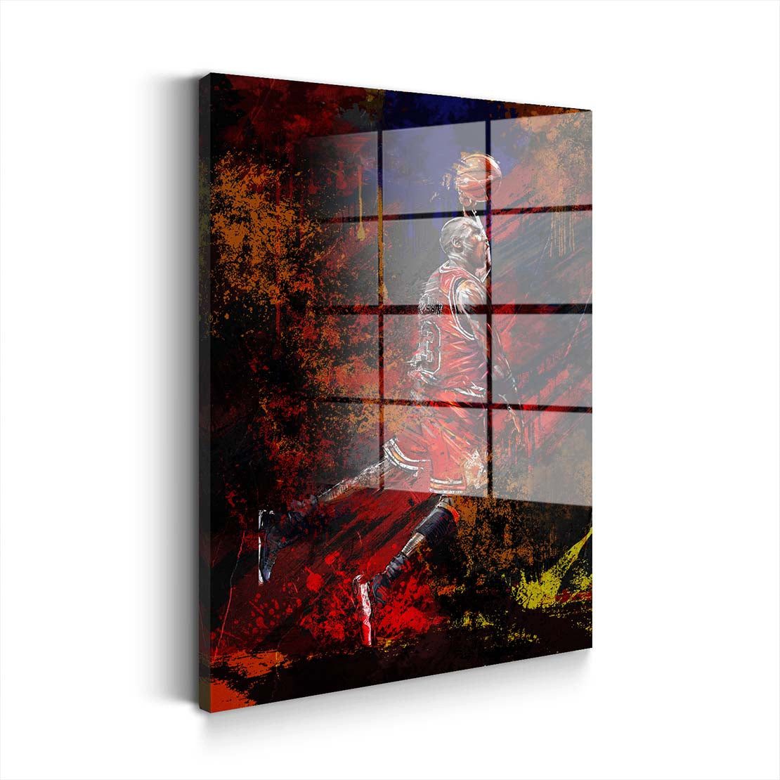 Acrylglasbild Basketball Spieler abstrakt Acrylglas Wandbild Bild Wanddeko Wohnzimme