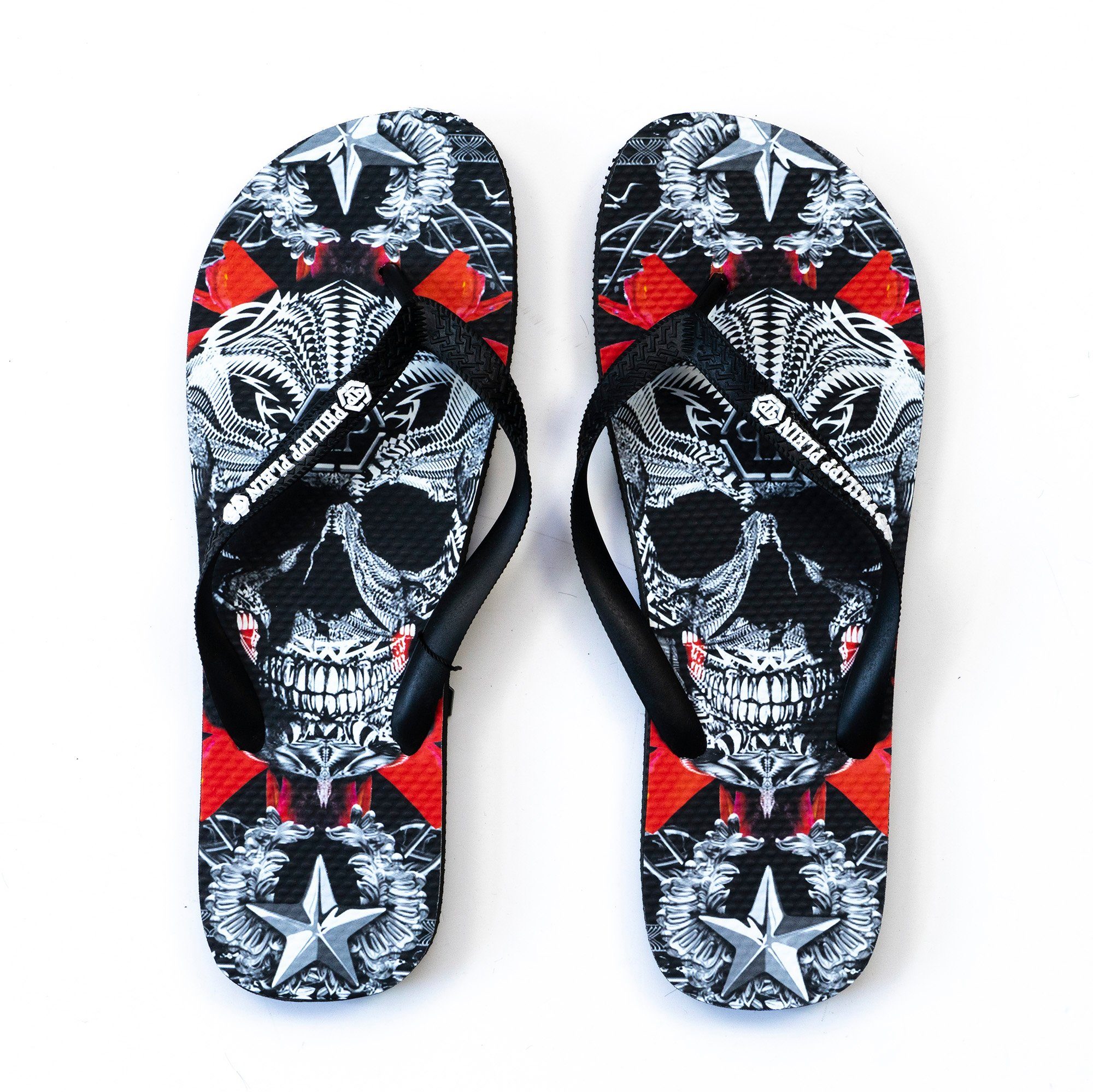 PHILIPP PLEIN IMPS900 Шлепанцы Schwarz, inklusive Tragetasche