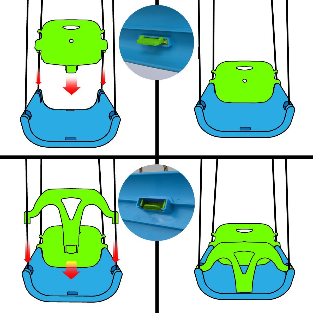 LittleTom 3-in-1 Baby Swing, Growing Garden Swing for Baby & Toddler, 40x43x33 cm, Safety Swing - Toddler Swing Made of Plastic