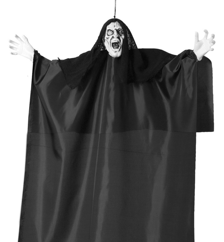 Fries Dekohänger XXL Halloween Deko Horror Totenkopf Hänger 125 cm Hoch Beweglich, XXL 125 cm