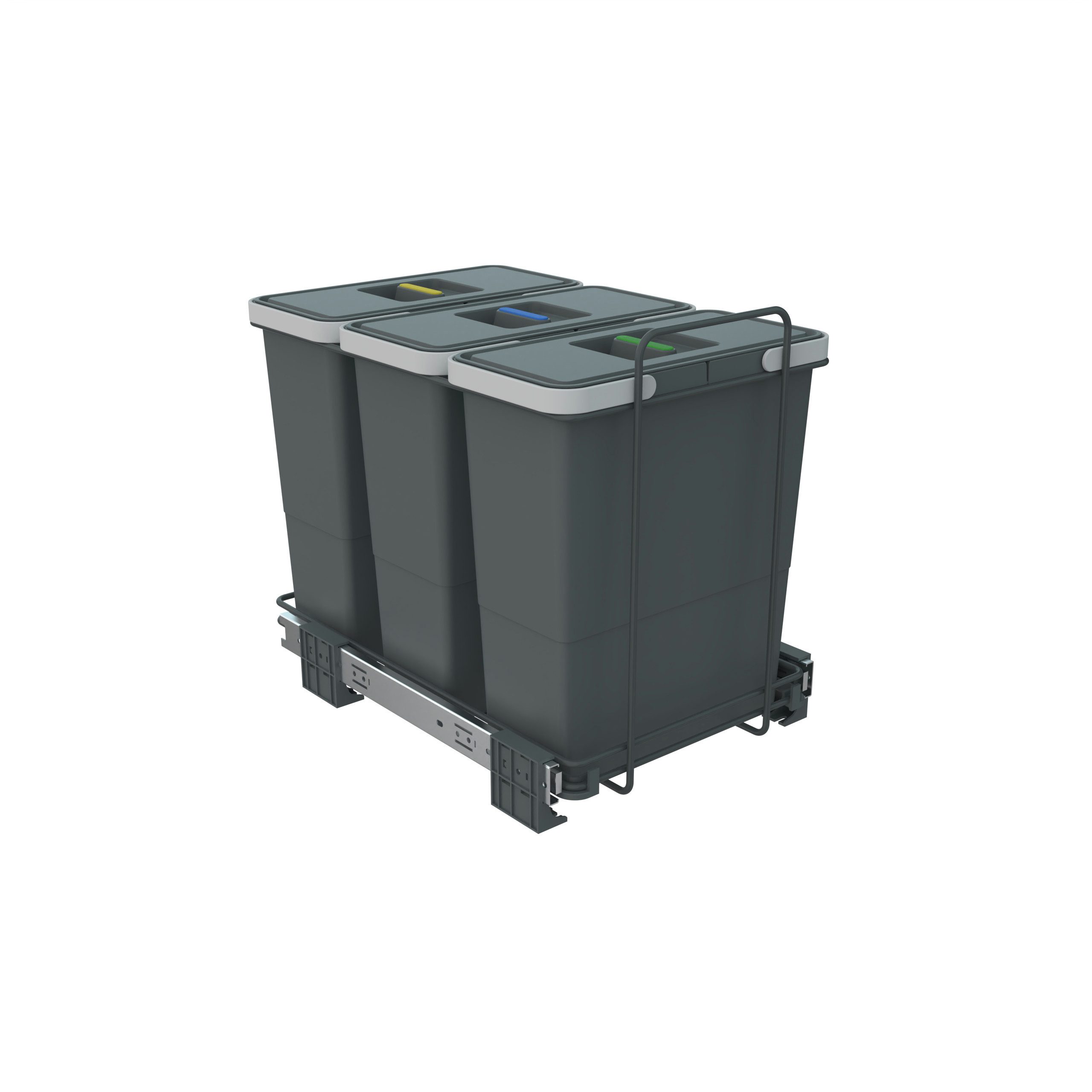SO-TECH® Mülltrennsystem Abfallsammler Ecofil PF01 34B4 12+12+12L, mit Deckel voll ausziehbar Korpusbreite ab 40 cm