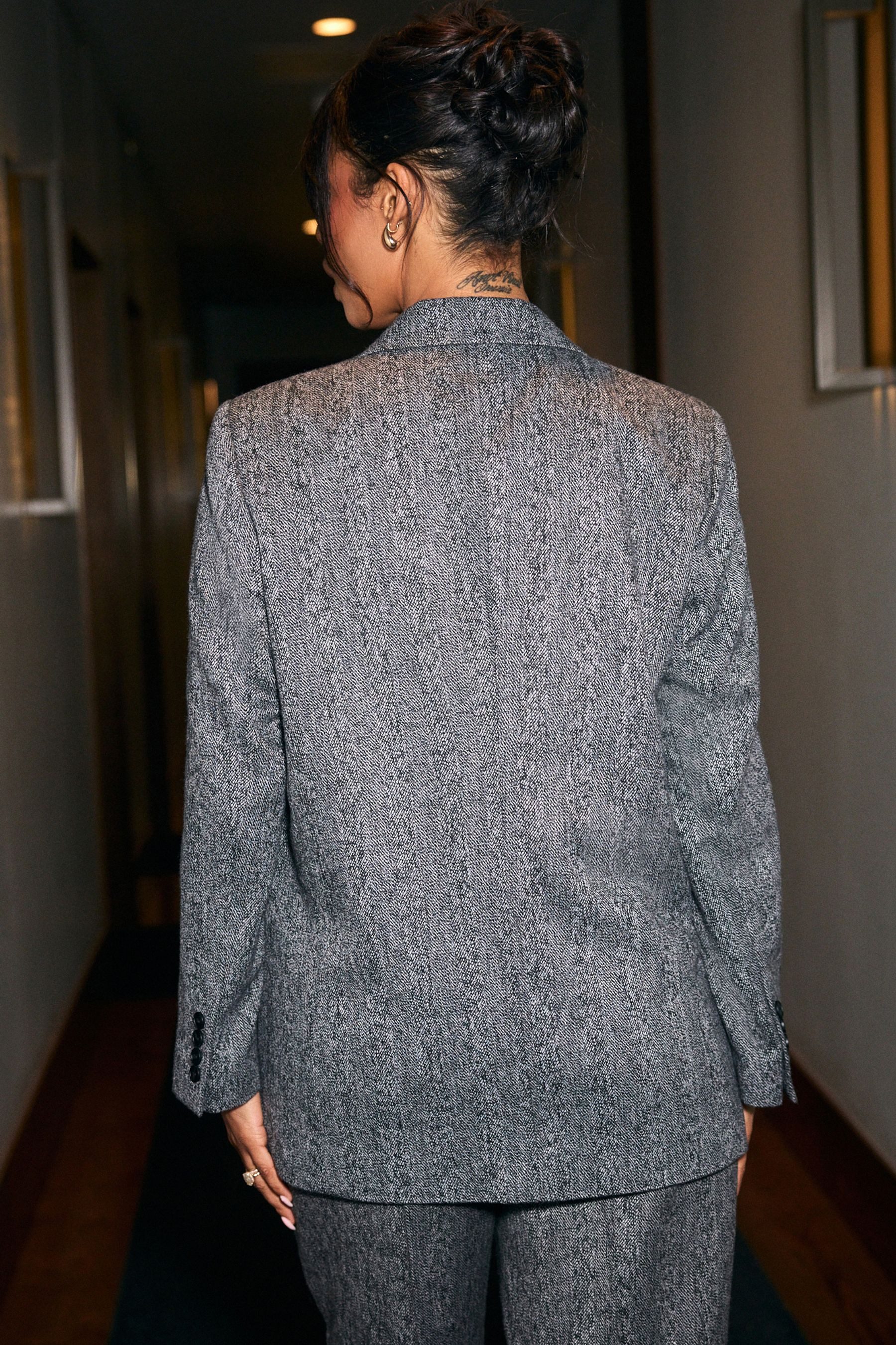 Next Jackenblazer Premium-Blazer im Fischgrätmuster mit Wolle (1-tlg) günstig online kaufen