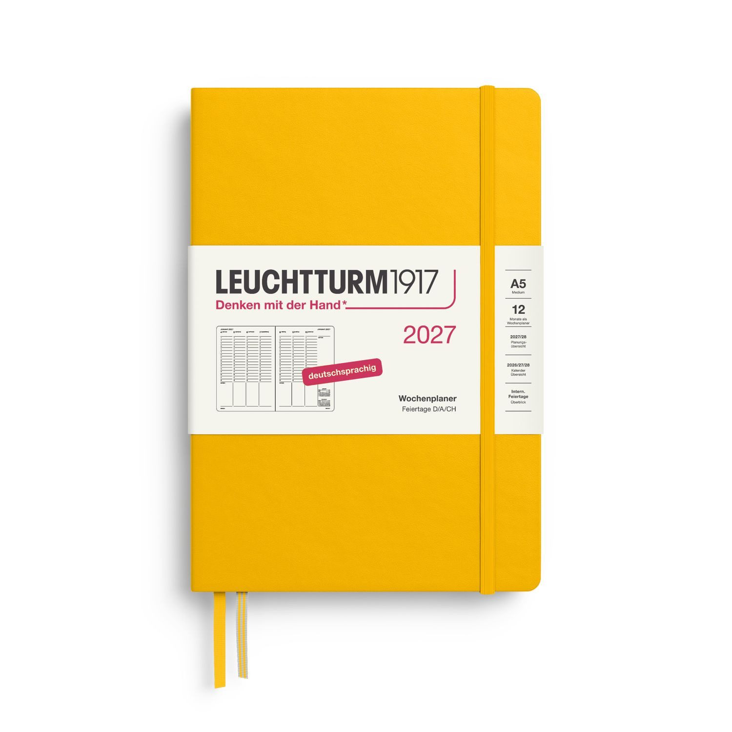 Leuchtturm1917 Taschenkalender Wochenplaner 2027 Medium A5 Hardcover Sunflower
