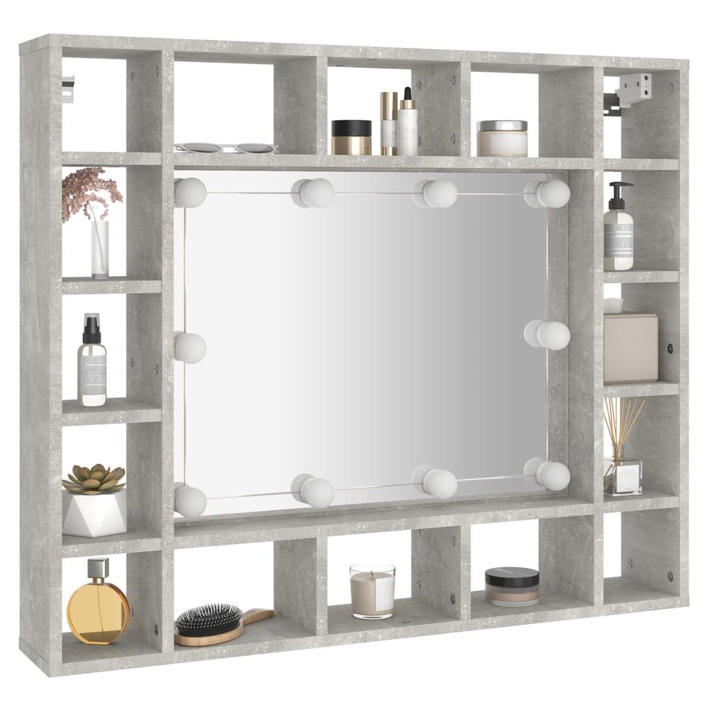 vidaXL Badezimmerspiegelschrank Betongrau mit Spiegelschrank LED cm 91x15x76,5 (1-St)