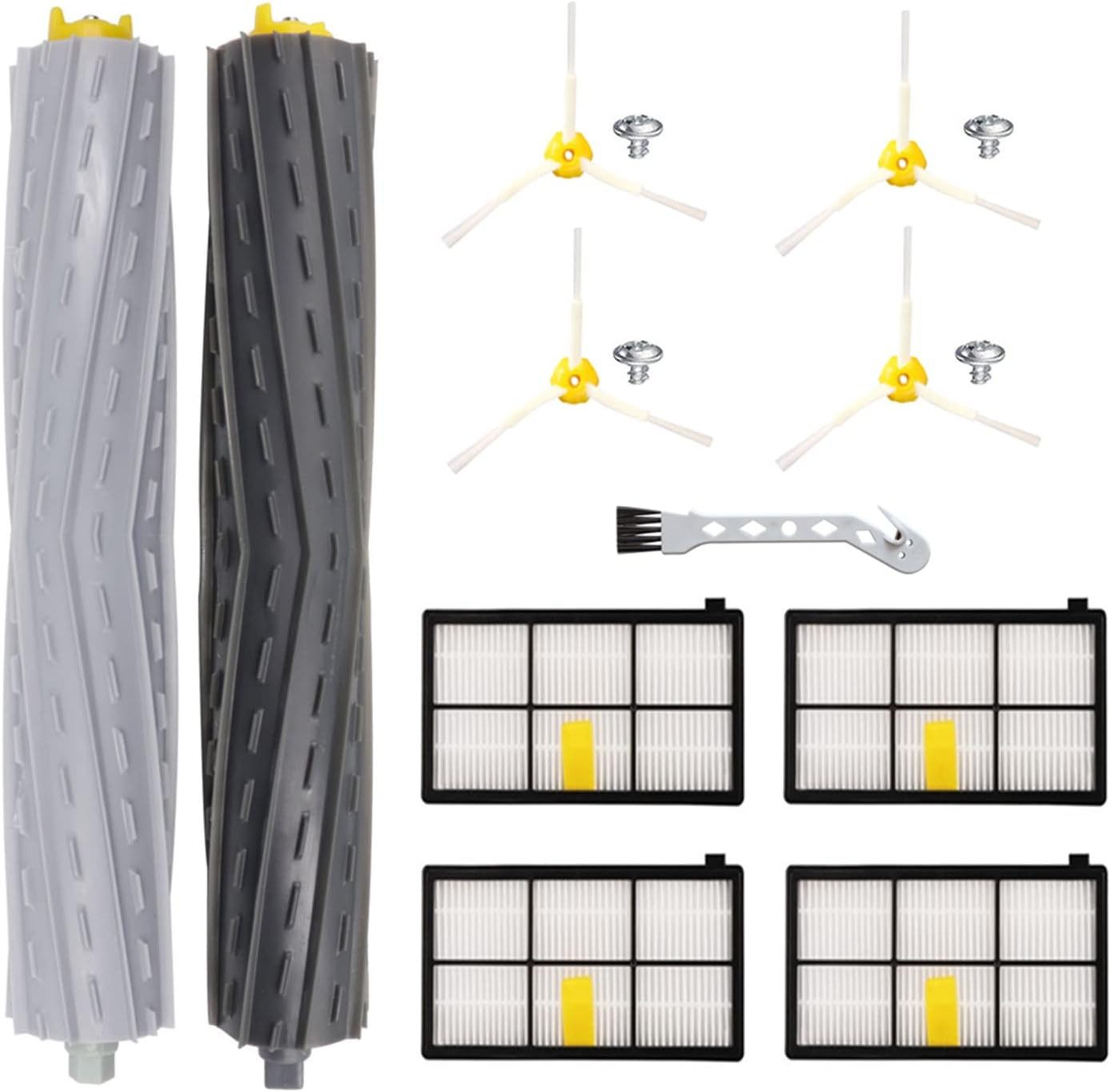 MSM Saugroboter Zubehör-Set Ersatzteile Bürsten Filter Für iRobot Roomba 800 900 Serie, Zubehör für iRobot Roomba 860, iRobot Roomba 865, iRobot Roomba 866, iRobot Roomba 870, iRobot Roomba 871, iRobot Roomba 875, iRobot Roomba 876, iRobot Roomba 880, iRo