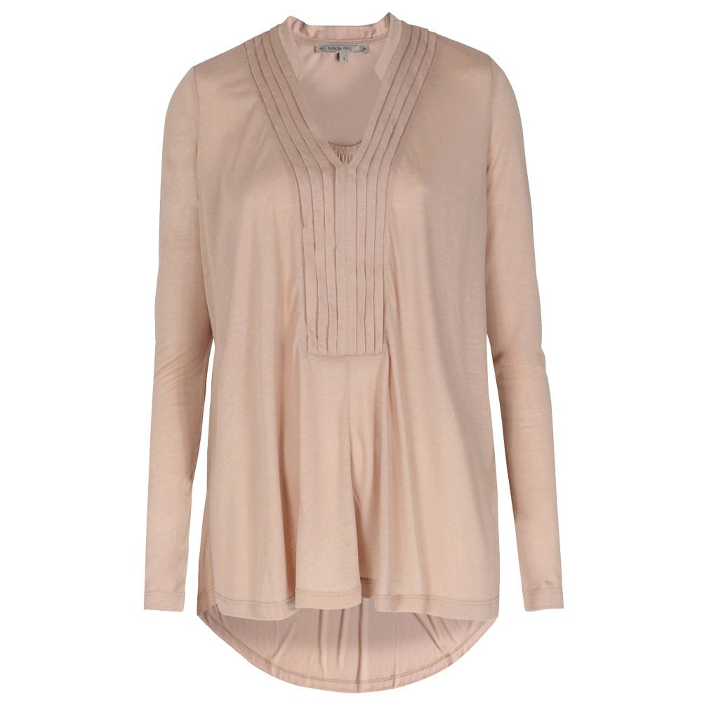 Patrizia Pepe Langarmshirt PATRIZIA PEPE Langarmshirt mit Viskose - Natural