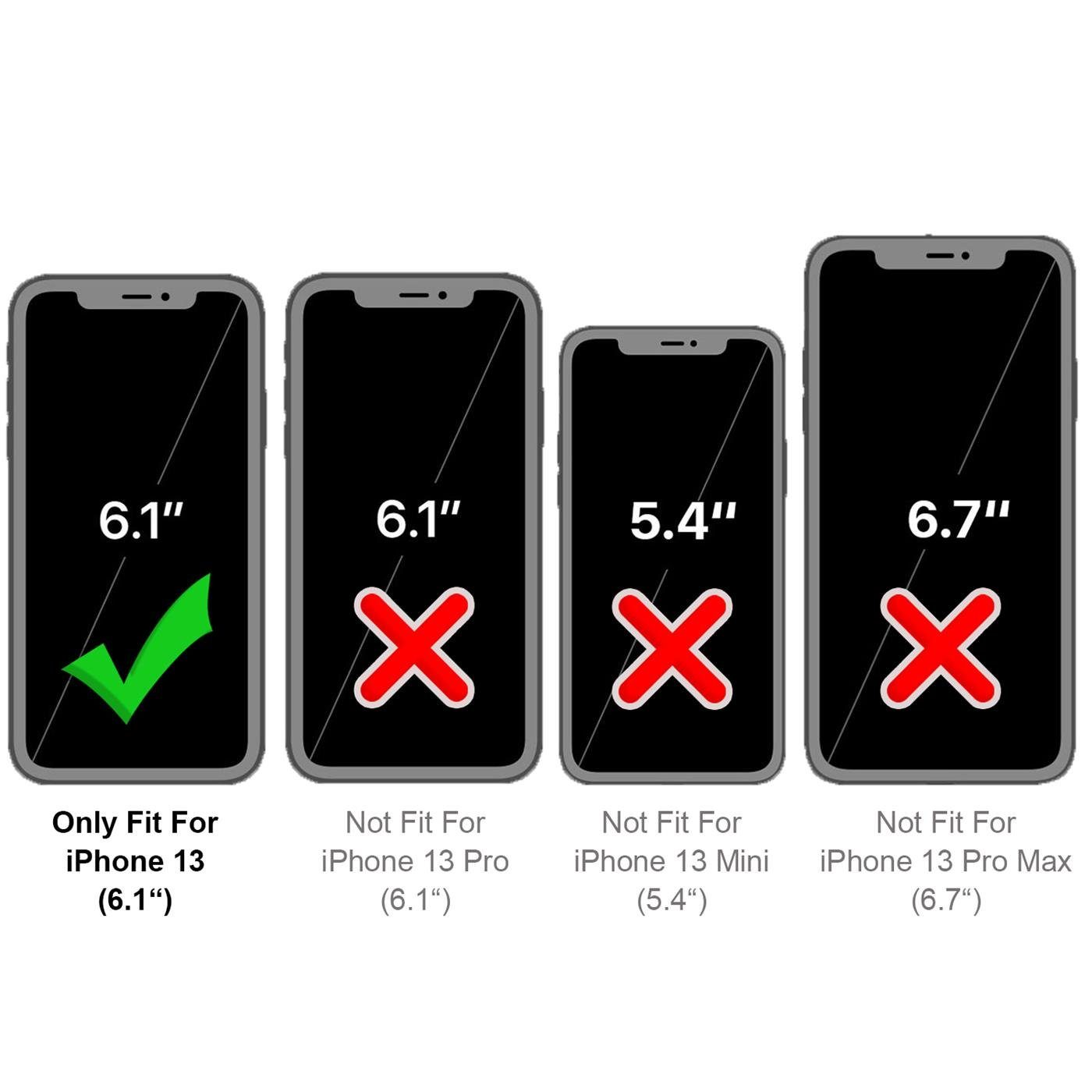 CoolGadget Handykette Premium Handyhülle mit verstellbarer Handykette für iPhone 13 6,1 Zoll, Hülle zum Umhängen Kette, Ideal für Festival- und Outdoor-Enthusiasten