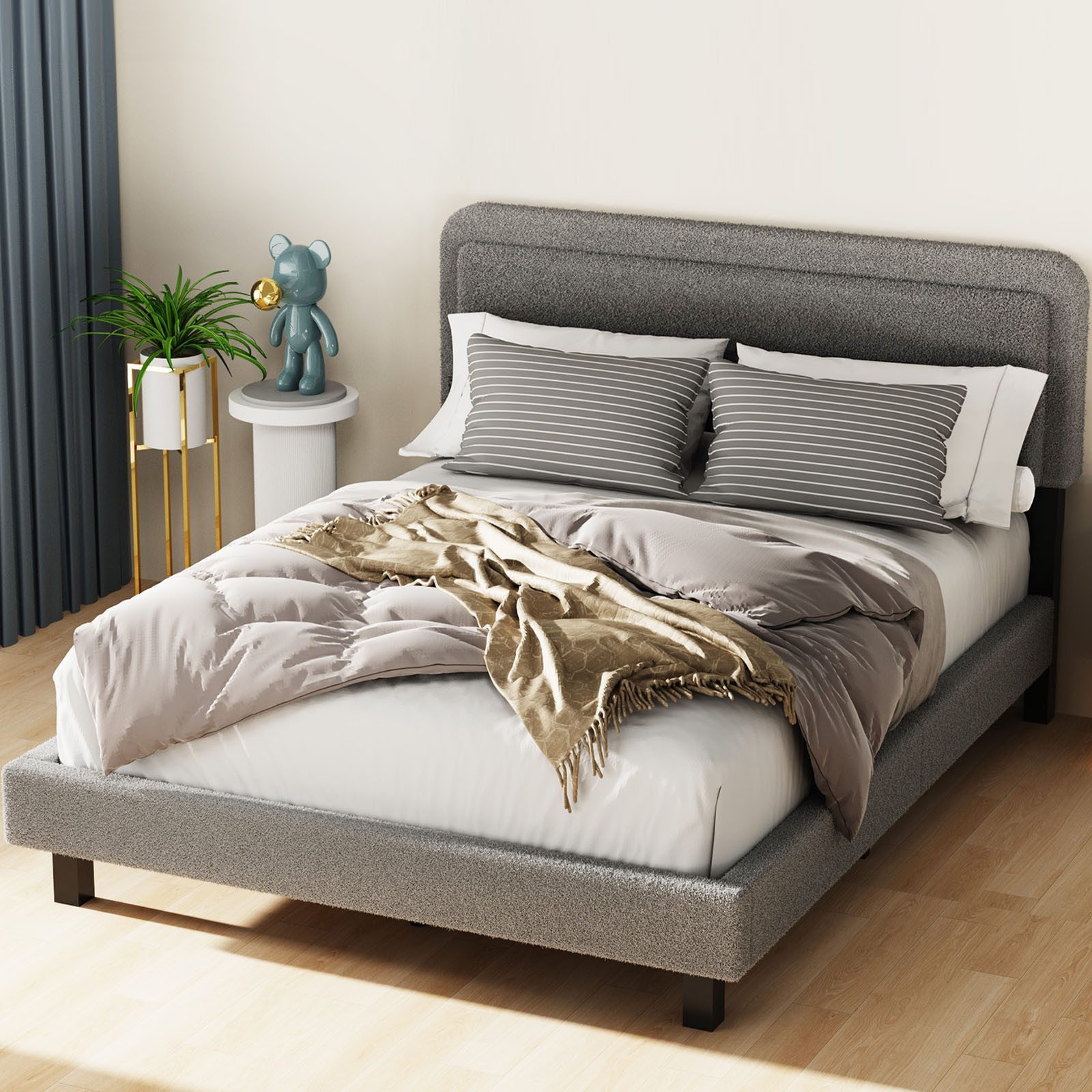 oyajia Polsterbett Doppelbett 140x200/160x200cm mit Lattenrost günstig online kaufen