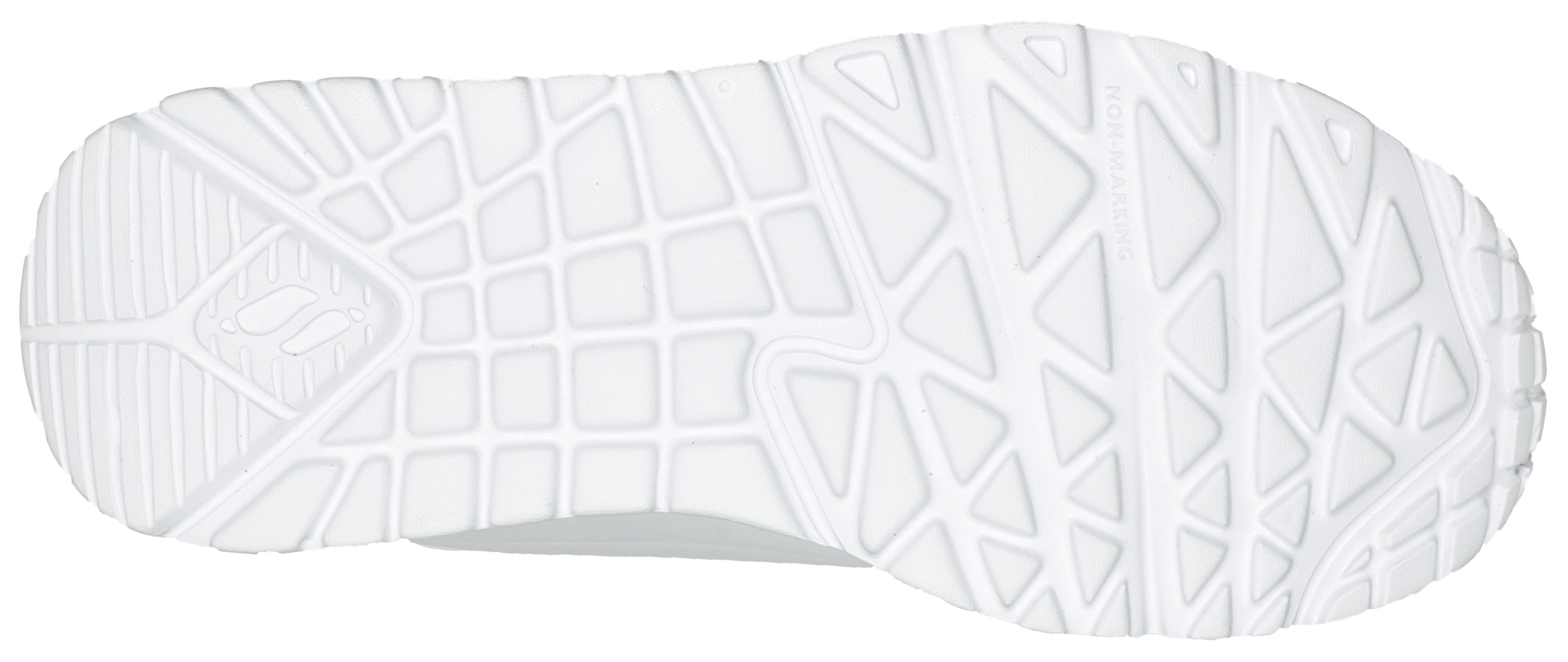 Skechers JGoldcrown: Uno Lite - Spread the Love Sneaker, Chunky Sneaker, Pleatausneaker, Retro Sneaker mit allover Print