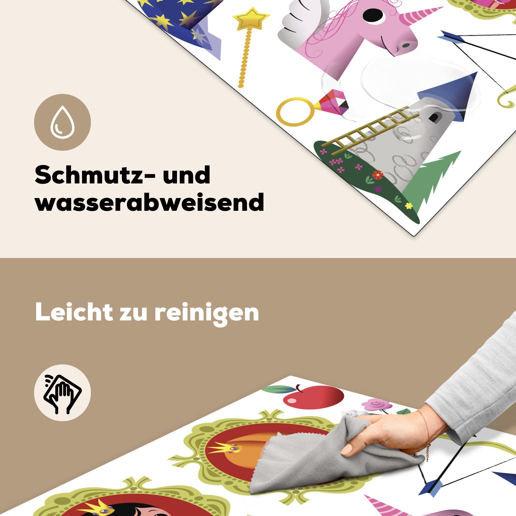 Herdblende-/Abdeckplatte Menschen, (1 für tlg), Eine und küche Arbeitsplatte Illustration 78x78 Ceranfeldabdeckung, verschiedener cm, Dinge MuchoWow Vinyl,