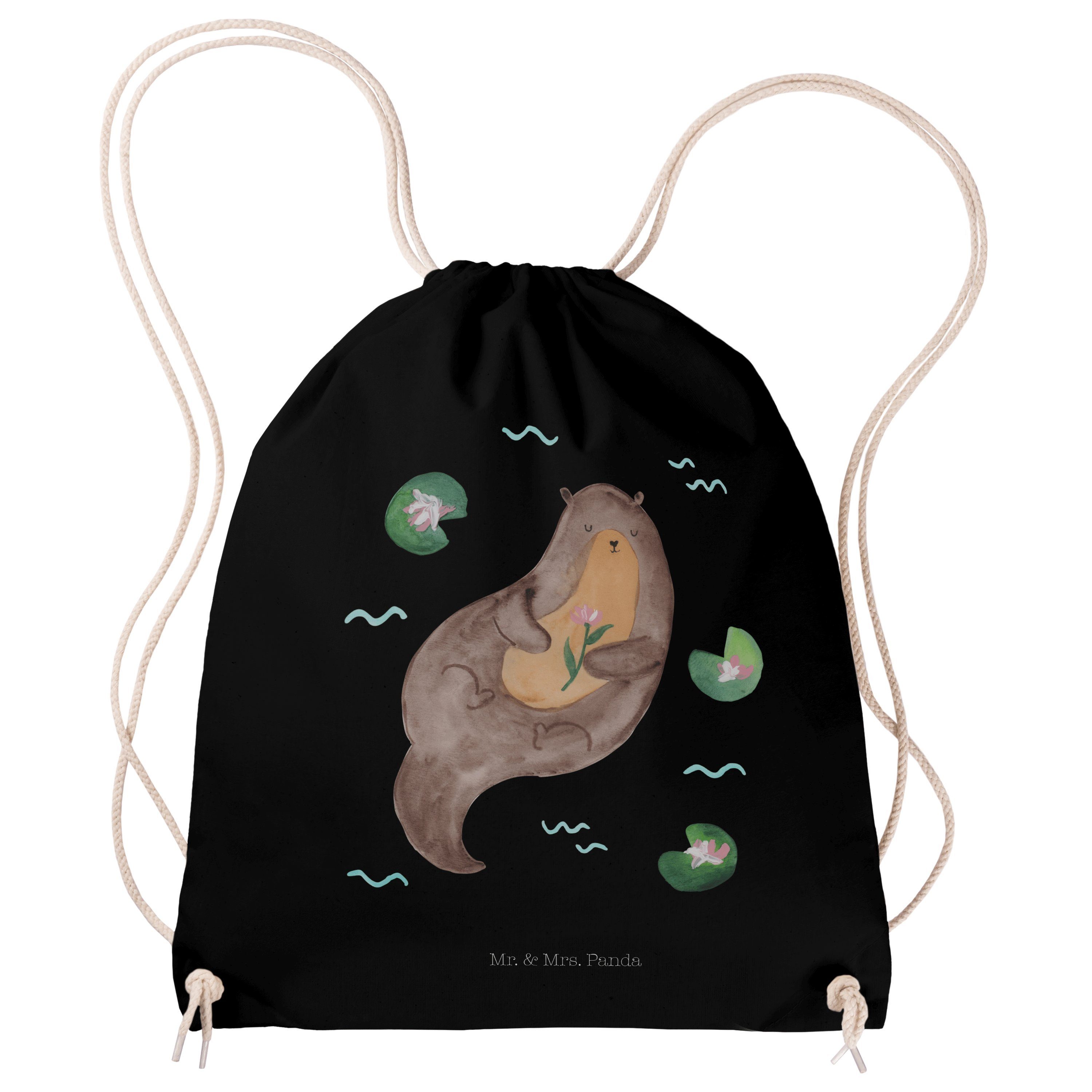 Sporttasche Mr. Tasche, See Otter mit Ot Seeotter - Mrs. Seerose Panda & Schwarz Otter - Geschenk, (1-tlg)