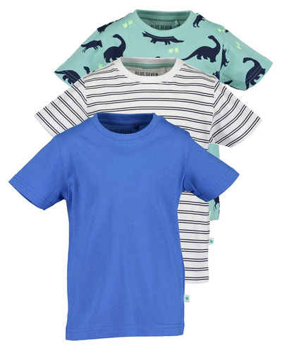 Blue Seven T-Shirt Blue Seven 3 teiliges T-Shirt Set für Jungen (3-tlg) aus reiner Baumwolle, sportlicher Schnitt