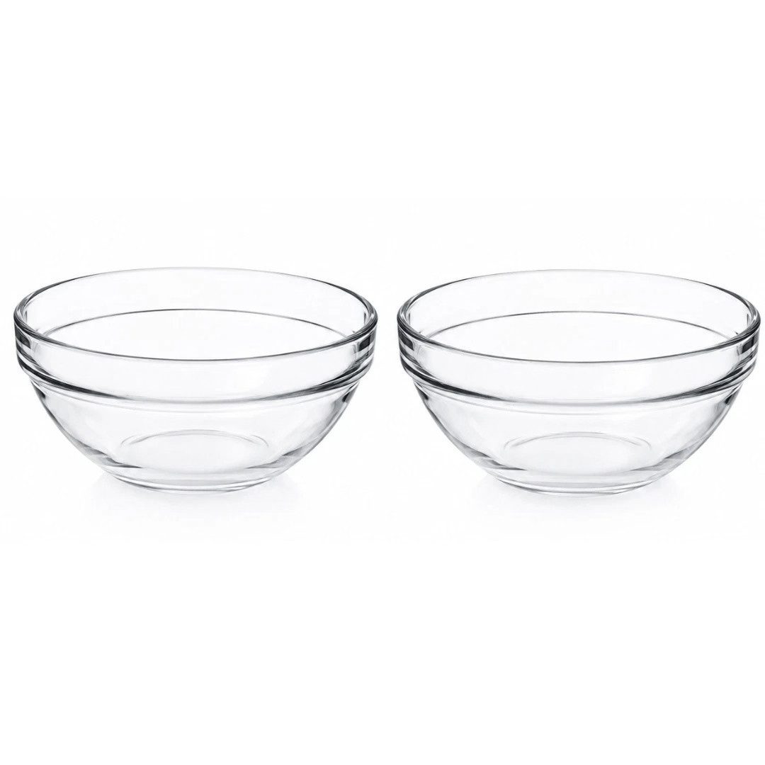 Alpina Obstschale 2x Alpina Glasschale Ø 12,5 cm Dessertschale Dipschale Hartglas, (2-tlg)
