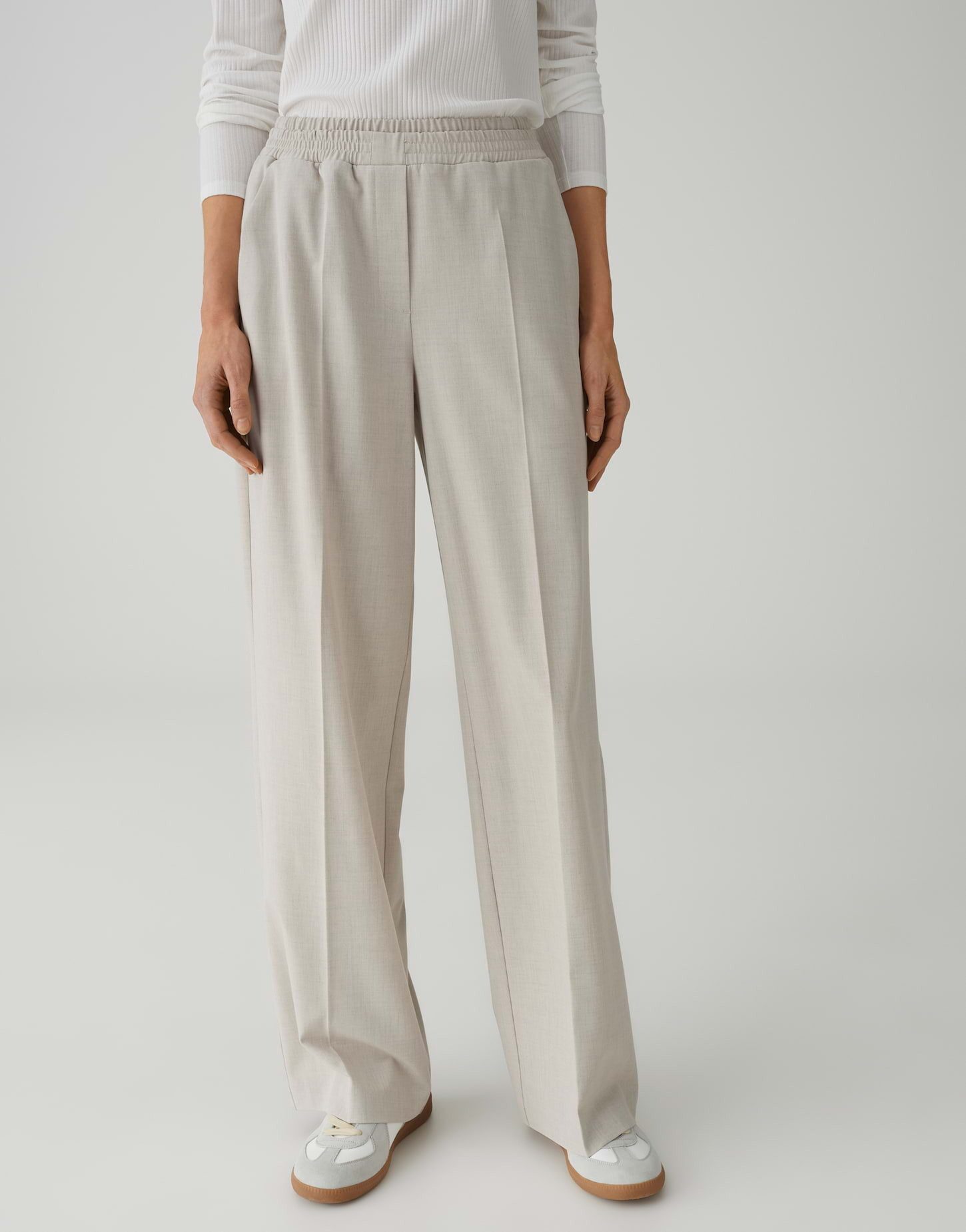 OPUS Stoffhose Marou bold mit doppeltem Komfortbund weiter, gerader Beinverlauf, weicher Griff, elastisch