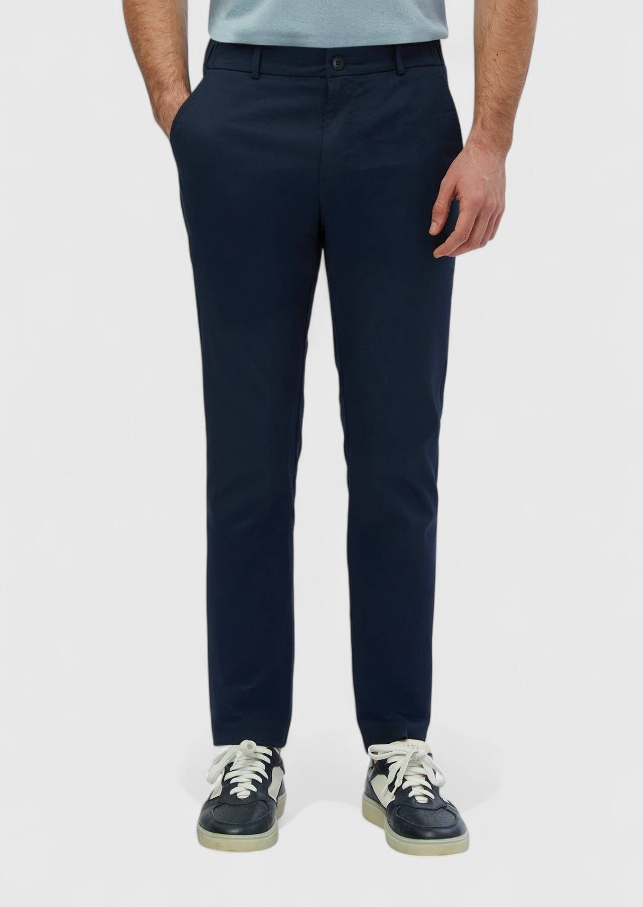 RAMSEY Jogger Pants Marineblaue Jogginghose aus Baumwollmischgewebe für den Alltag