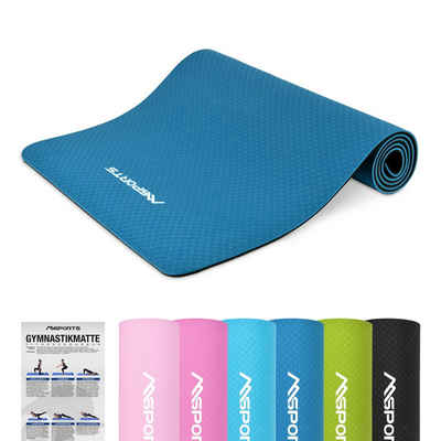 MSports® Gymnastikmatte Yogamatte - Fitnessmatte - extrem rutschfest (Yogamatte Schwarz)