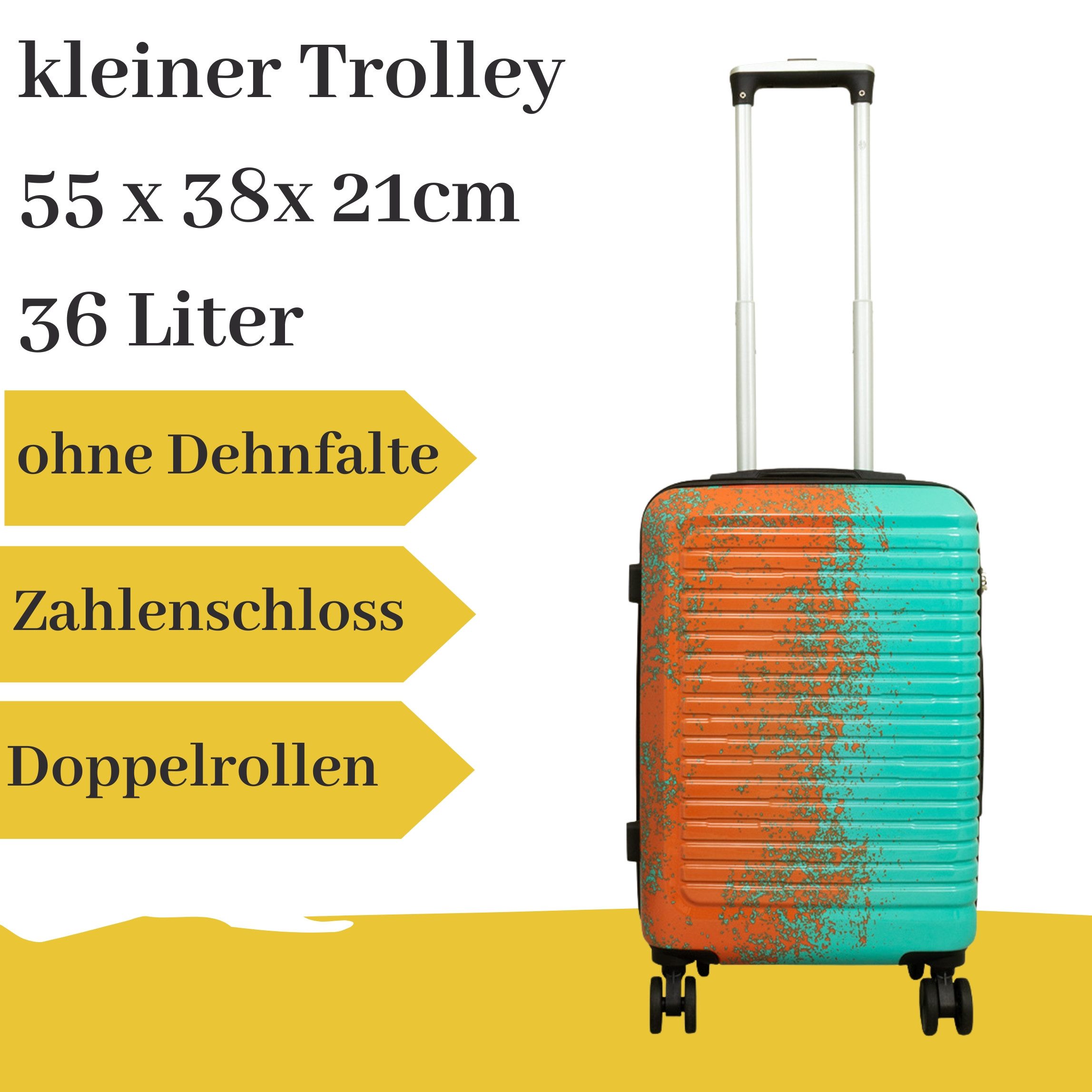 MONOPOL® Hartschalen-Trolley kleiner Hartschalentrolley Sierra türkis orange
