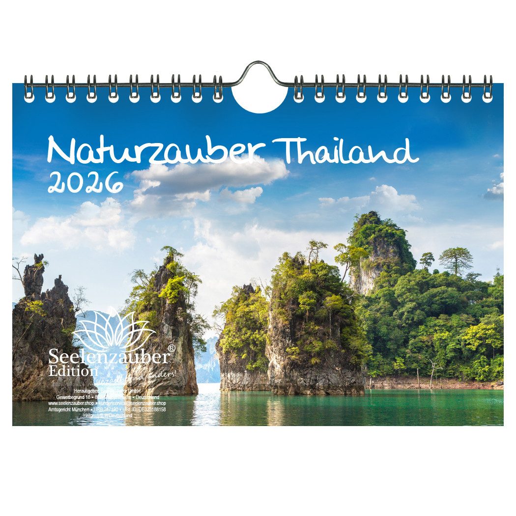 Seelenzauber Wandkalender Naturzauber Thailand DIN A5 Kalender für 2026 Landschaft Reise Meer