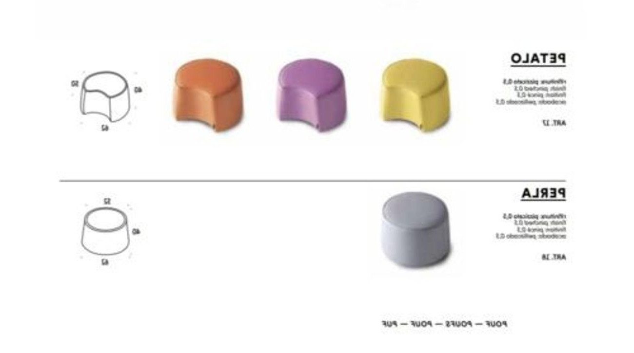 Xlmoebel Pouf Eleganter Hocker aus hochwertigem Stoff in zeitlosem Grau (5-St., 5x Hocker), Hergestellt in Europa