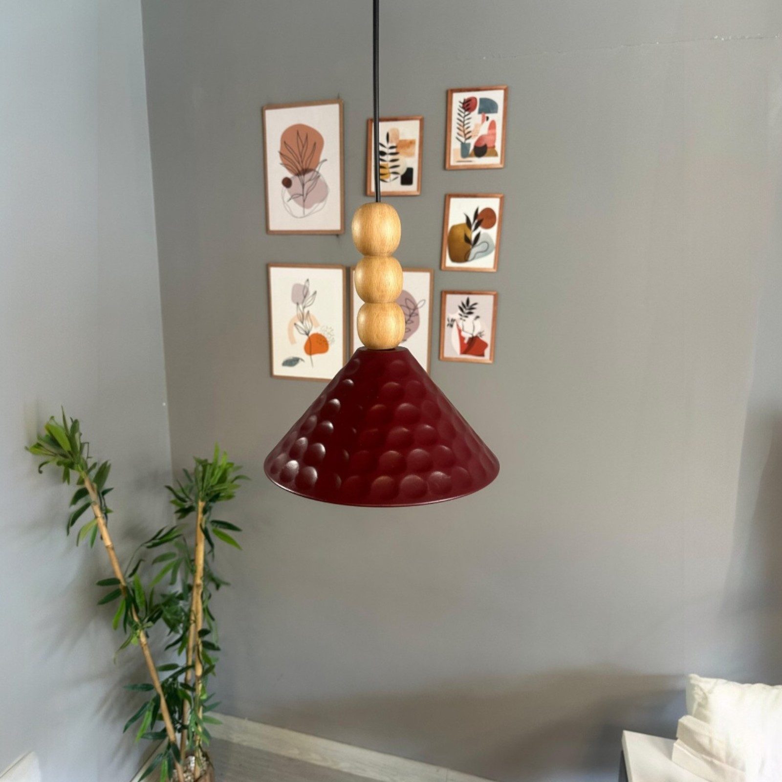 Bamyum Pendelleuchte Rumy Dreifach Perle Metall Moderne Pendelleuchte, ohne Leuchtmittel