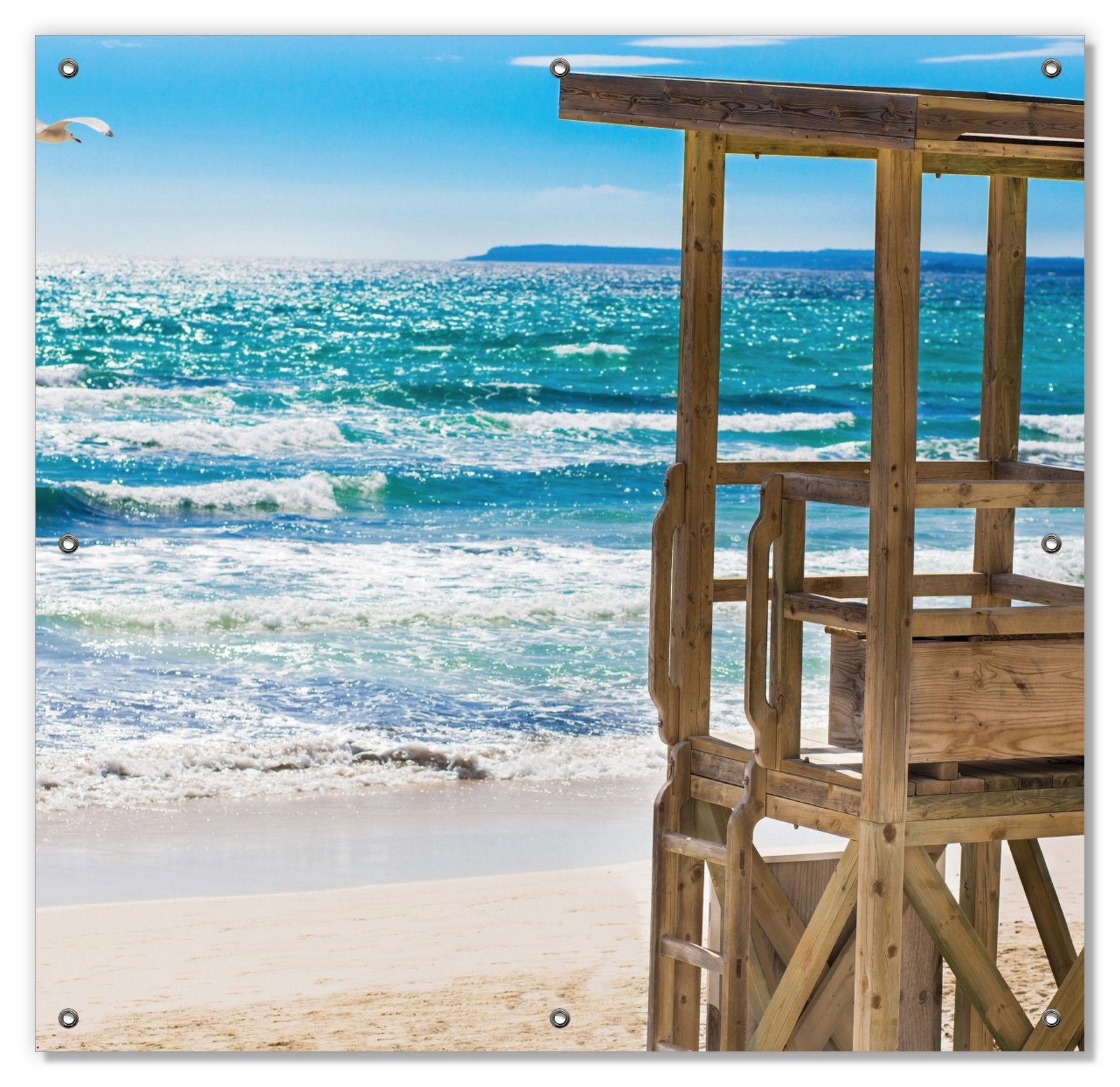 Sonnenschutz Badestrand - Mallorca Wallario, und mit wiederverwendbar blickdicht, wiederablösbar Saugnäpfen, Spanien