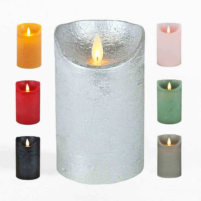 JACK LED-Kerze LED Echtwachskerze Kerze 10 / 12,5 / 15 cm Timer Ø 7,5cm Wachskerze (1-tlg), große Farb- und Größenauswahl, Echtwachskerzen mit Timerfunktion