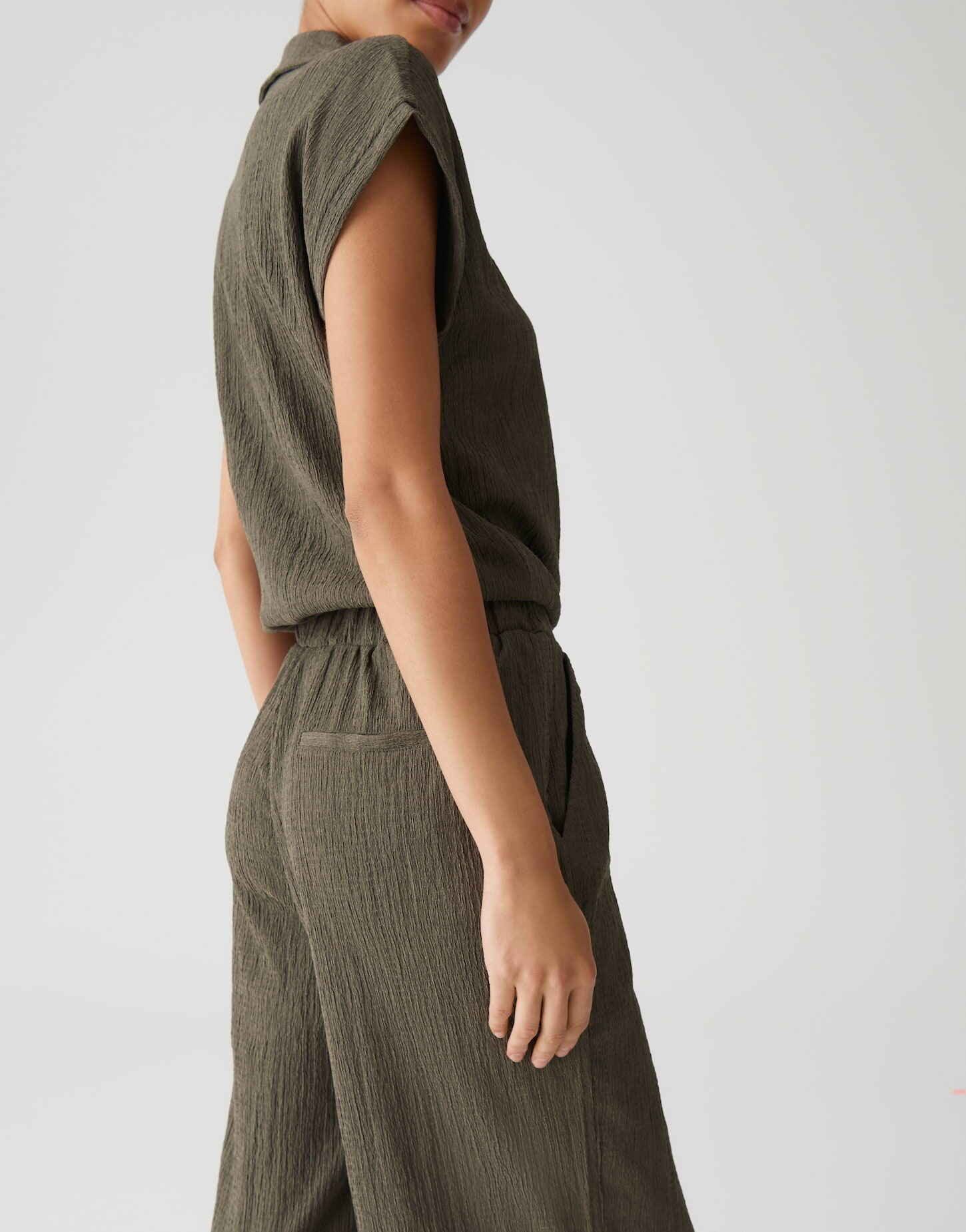 OPUS Jumpsuit MELTI POLO Relaxed in dynamischer Crash Optik