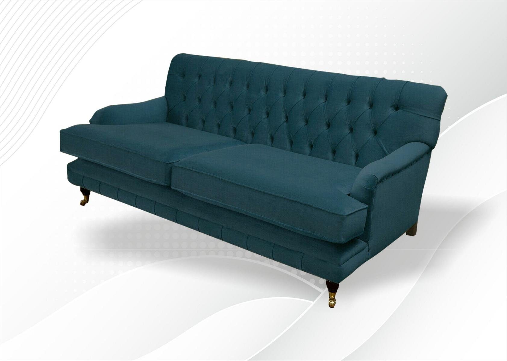 Rückenlehne Chesterfield Chesterfield-Sofa, Die mit cm, 3 JVmoebel Couch Sitzer Sofa Design Knöpfen. 190