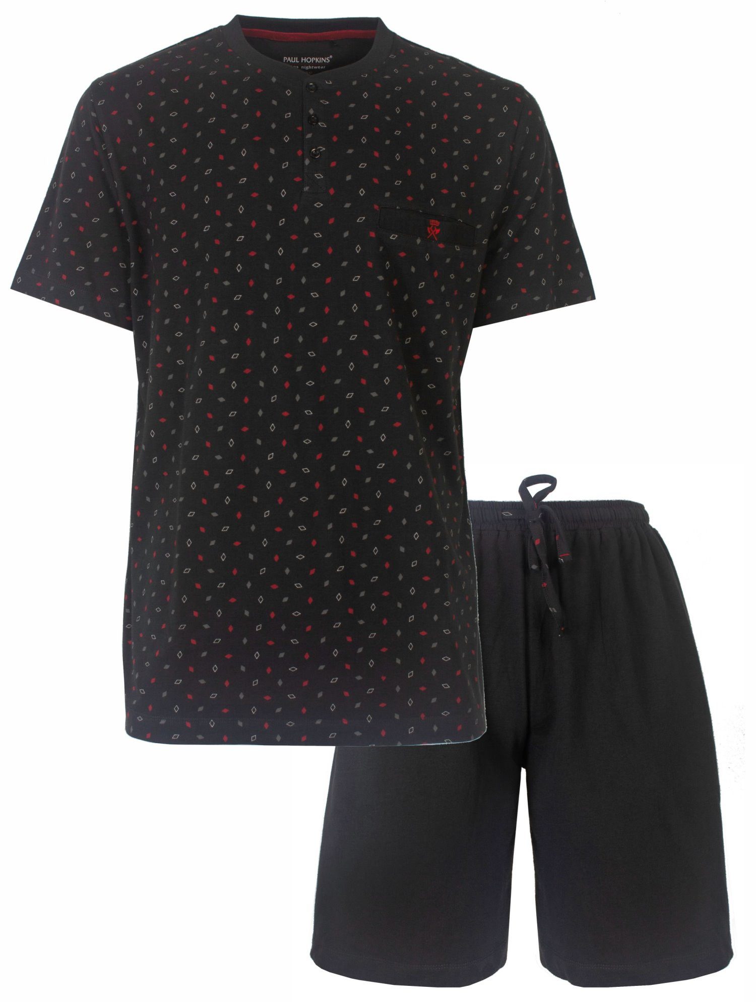 Paul Hopkins Shorty Herren Pyjama kurz Schlafanzug (2 tlg) Baumwolle