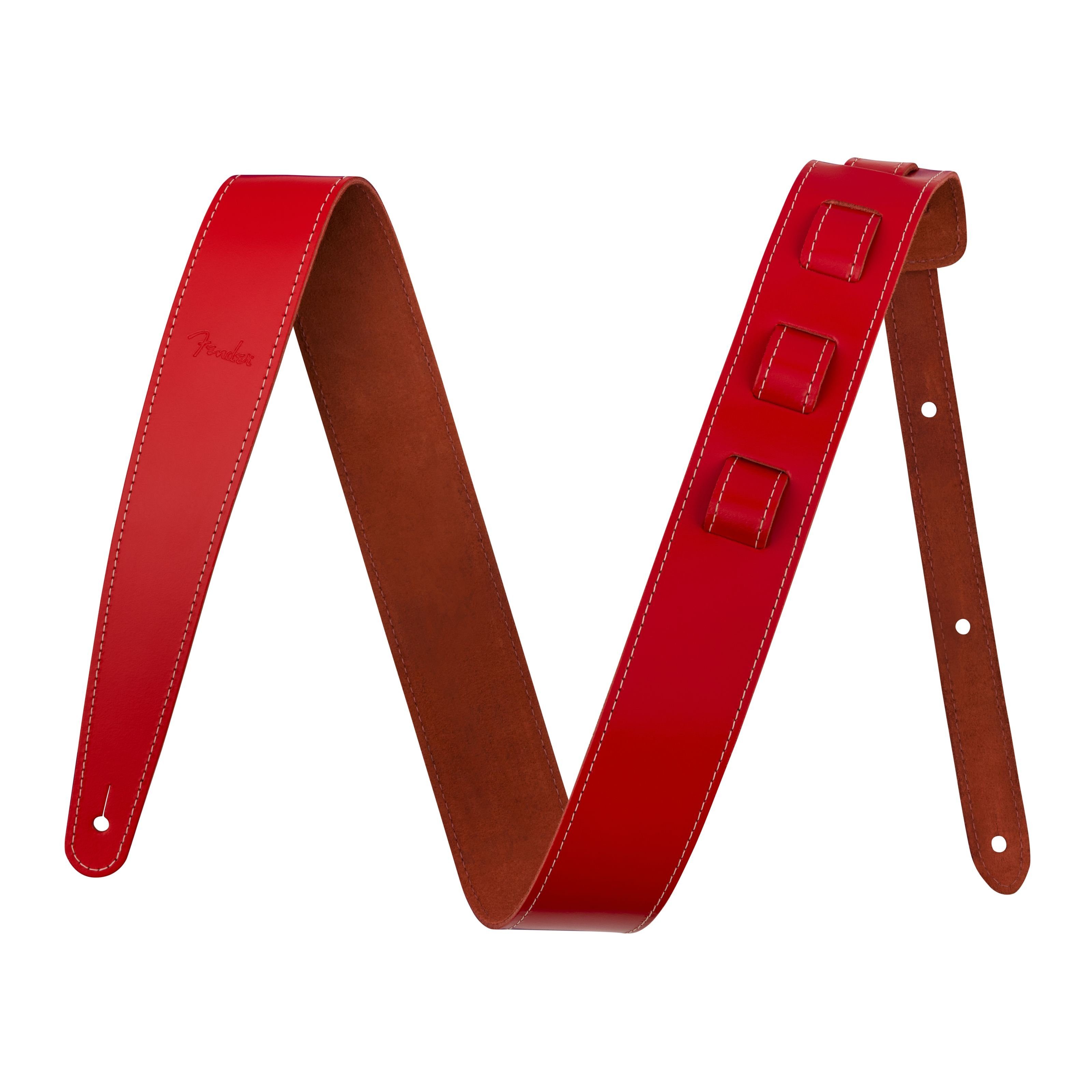 Fender Gitarrengurt, 2" Essentials Leather Strap Red - Gitarrengurt