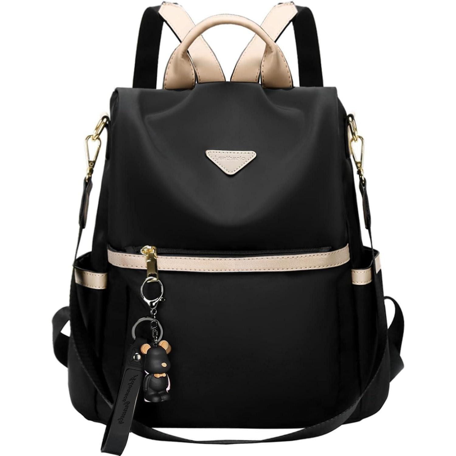 Cityrucksack Rucksack Damen diebstahlsicher Cityrucksack PX4 Schwarz mit Hellkhaki